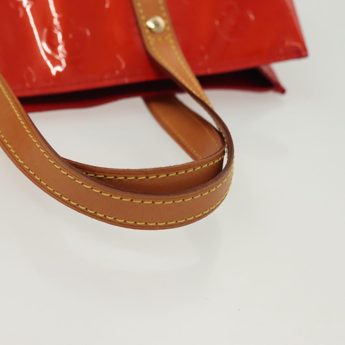 LOUIS VUITTON Monogram Vernis Reade PM Hand Bag Red Rouge M91088 LV Auth 140205