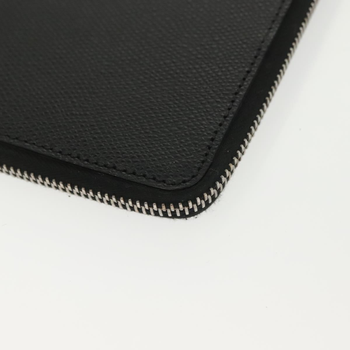 CELINE Travel Case Leather Black Silver Auth 140218