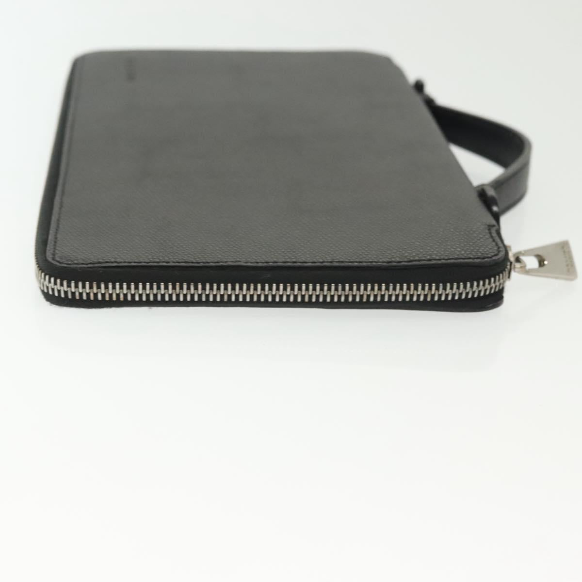 CELINE Travel Case Leather Black Silver Auth 140218
