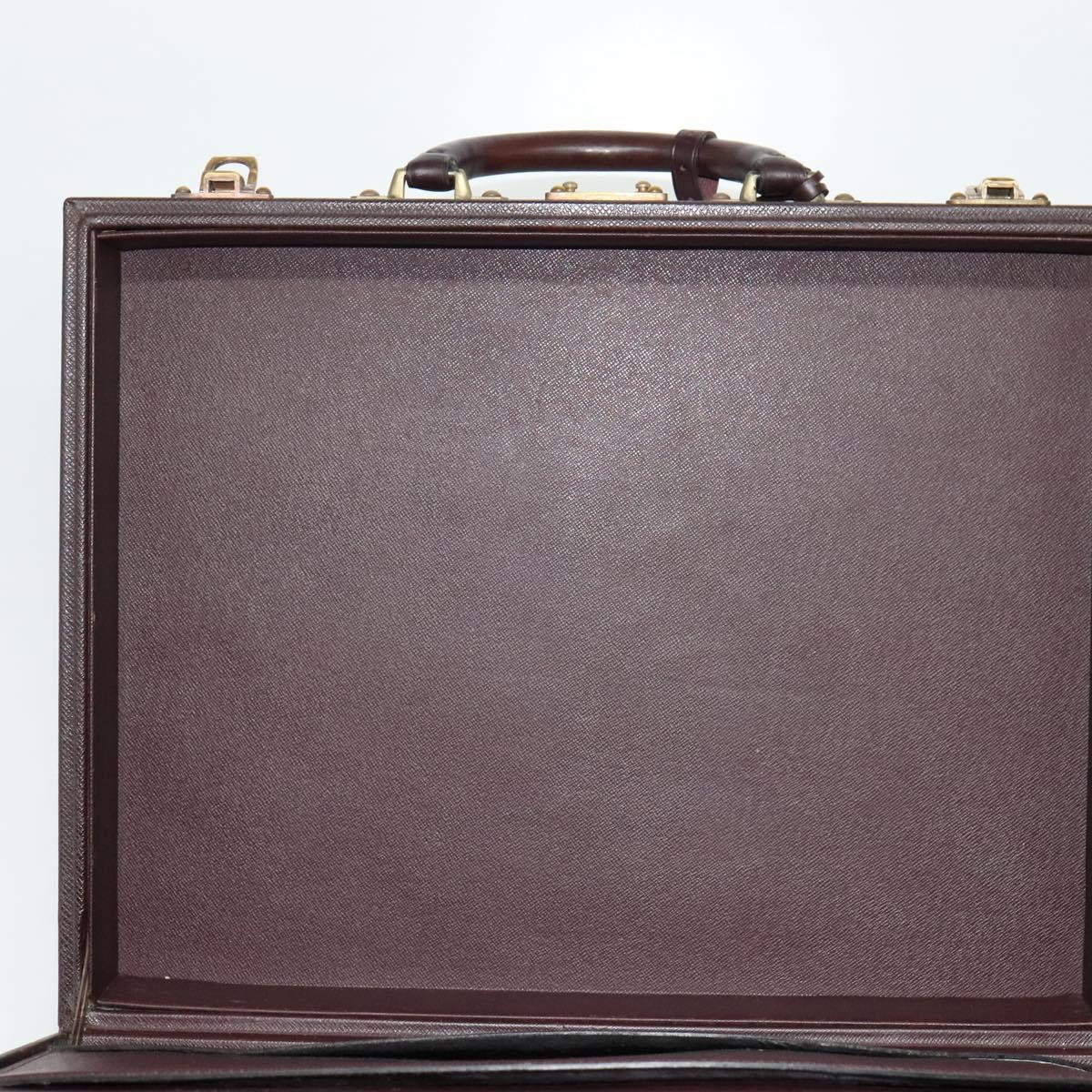 LOUIS VUITTON Taiga Leather Diplomat Trunk SPO Acajou M30016 LV Auth 140219