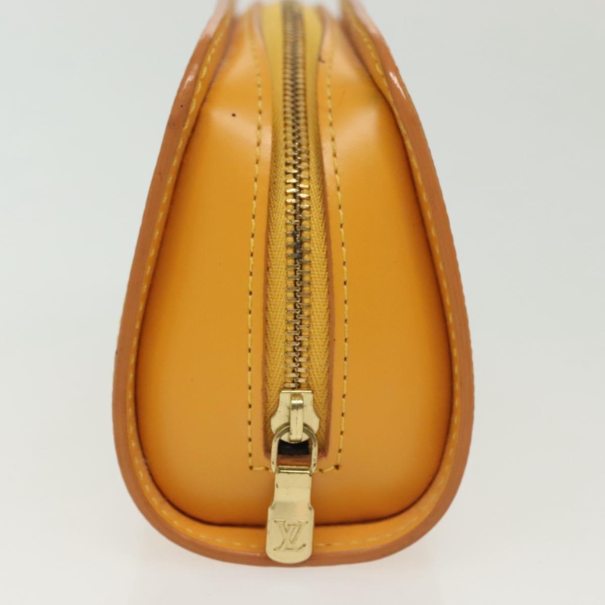 LOUIS VUITTON Epi Dauphine PM Pouch Yellow M48449 LV Auth 140220