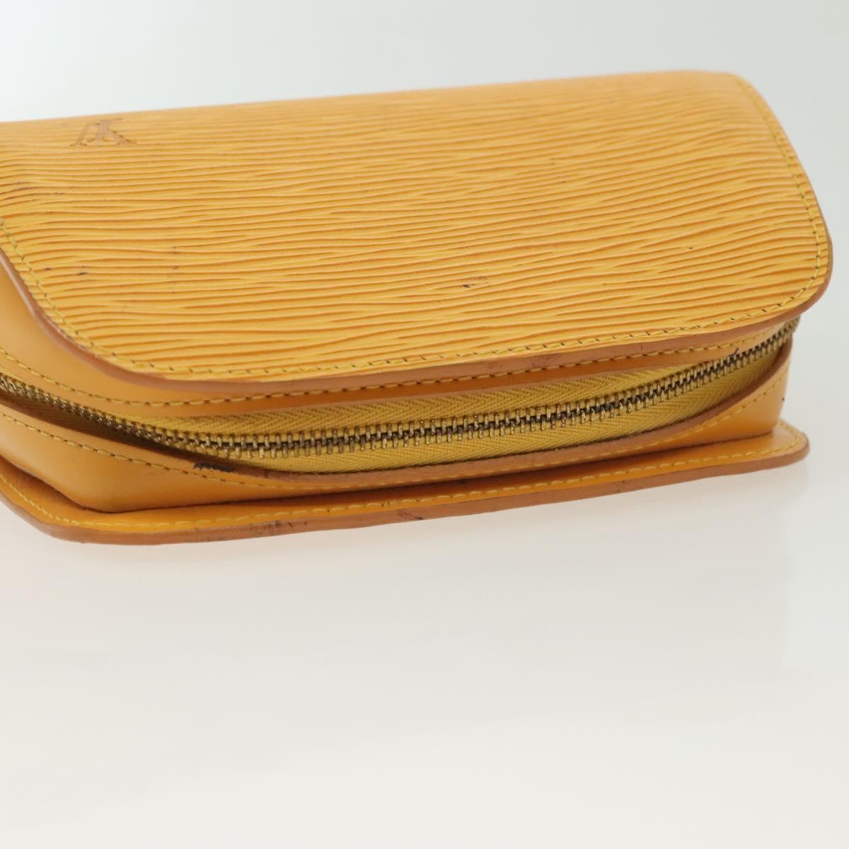 LOUIS VUITTON Epi Dauphine PM Pouch Yellow M48449 LV Auth 140220