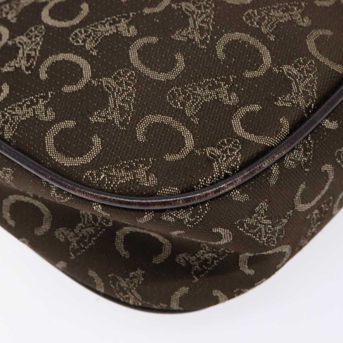 CELINE C Sulky Shoulder Bag Canvas Brown Auth 140225