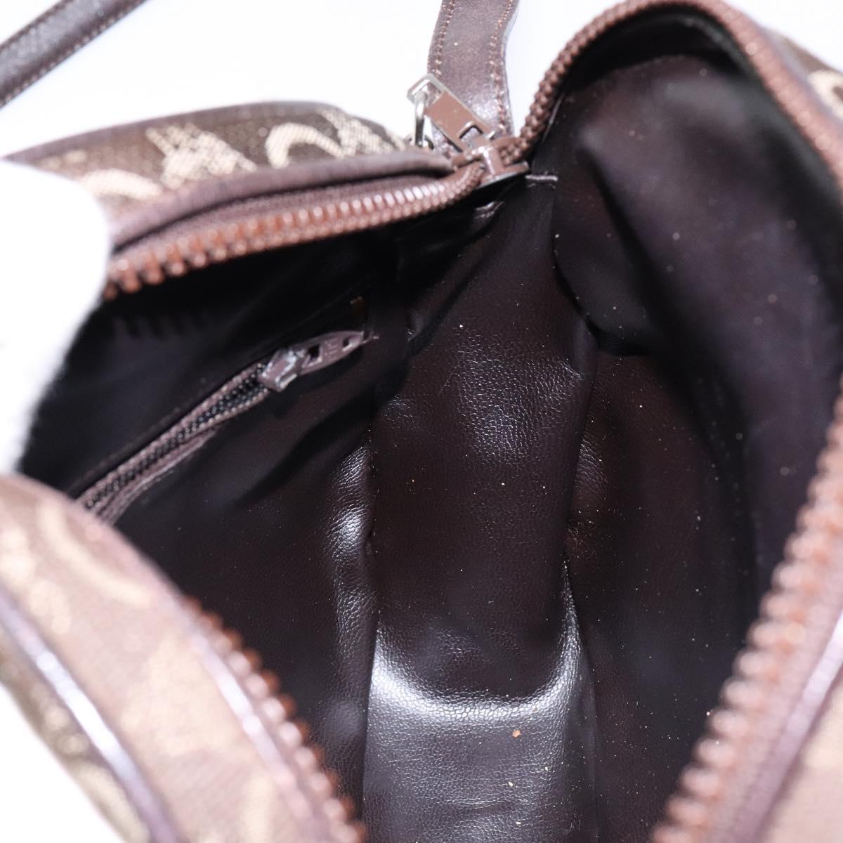 CELINE C Sulky Shoulder Bag Canvas Brown Auth 140225