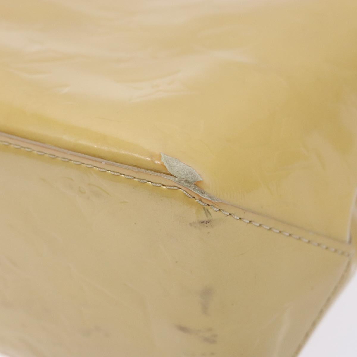 LOUIS VUITTON Monogram Vernis Reade PM Hand Bag Beige M91334 LV Auth 140231