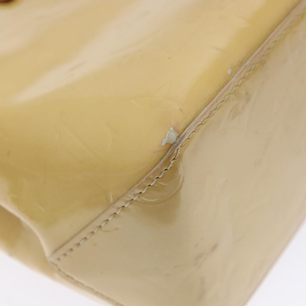 LOUIS VUITTON Monogram Vernis Reade PM Hand Bag Beige M91334 LV Auth 140231