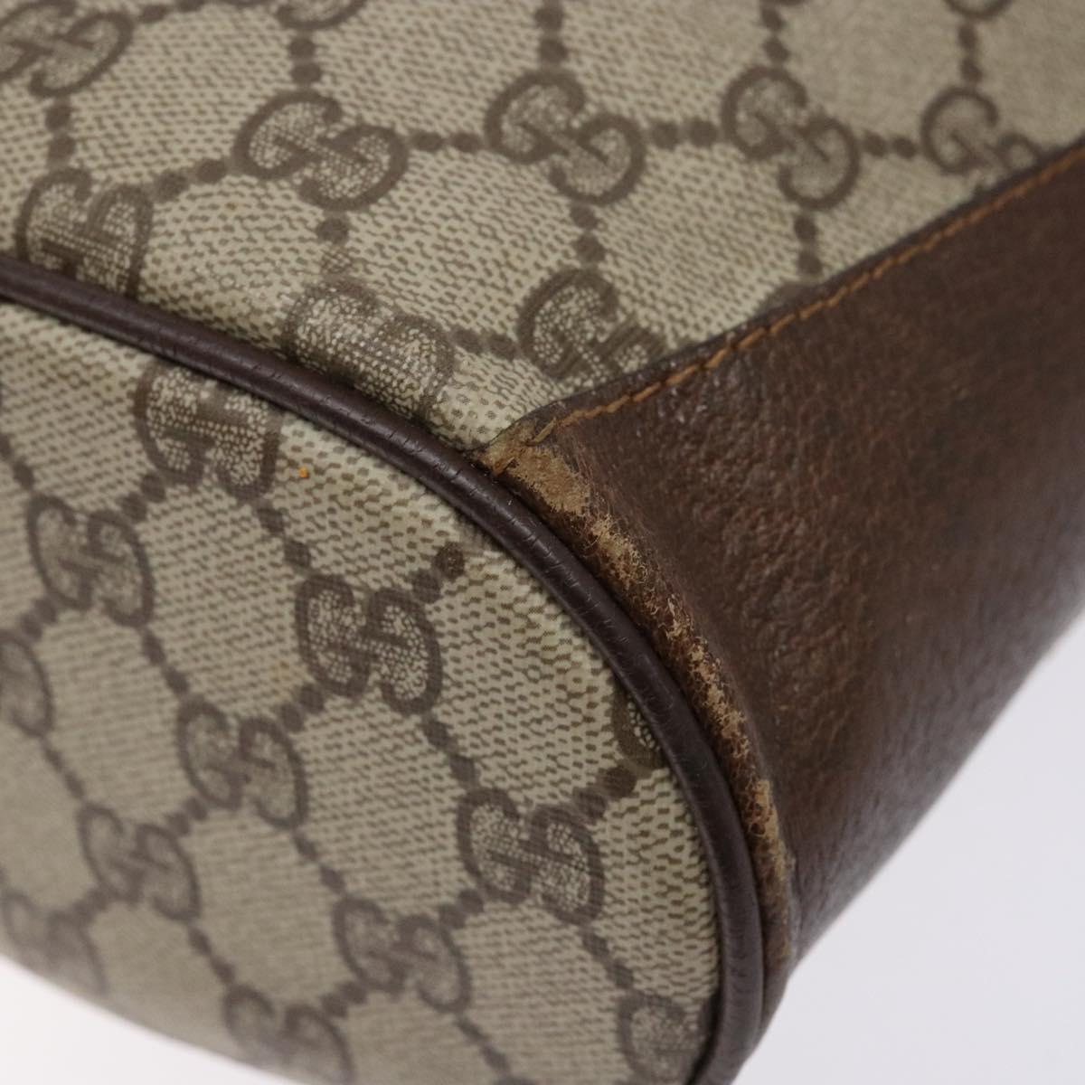 GUCCI GG Supreme Web Sherry Line Shoulder Bag PVC Beige 164 02 034 Auth 140232