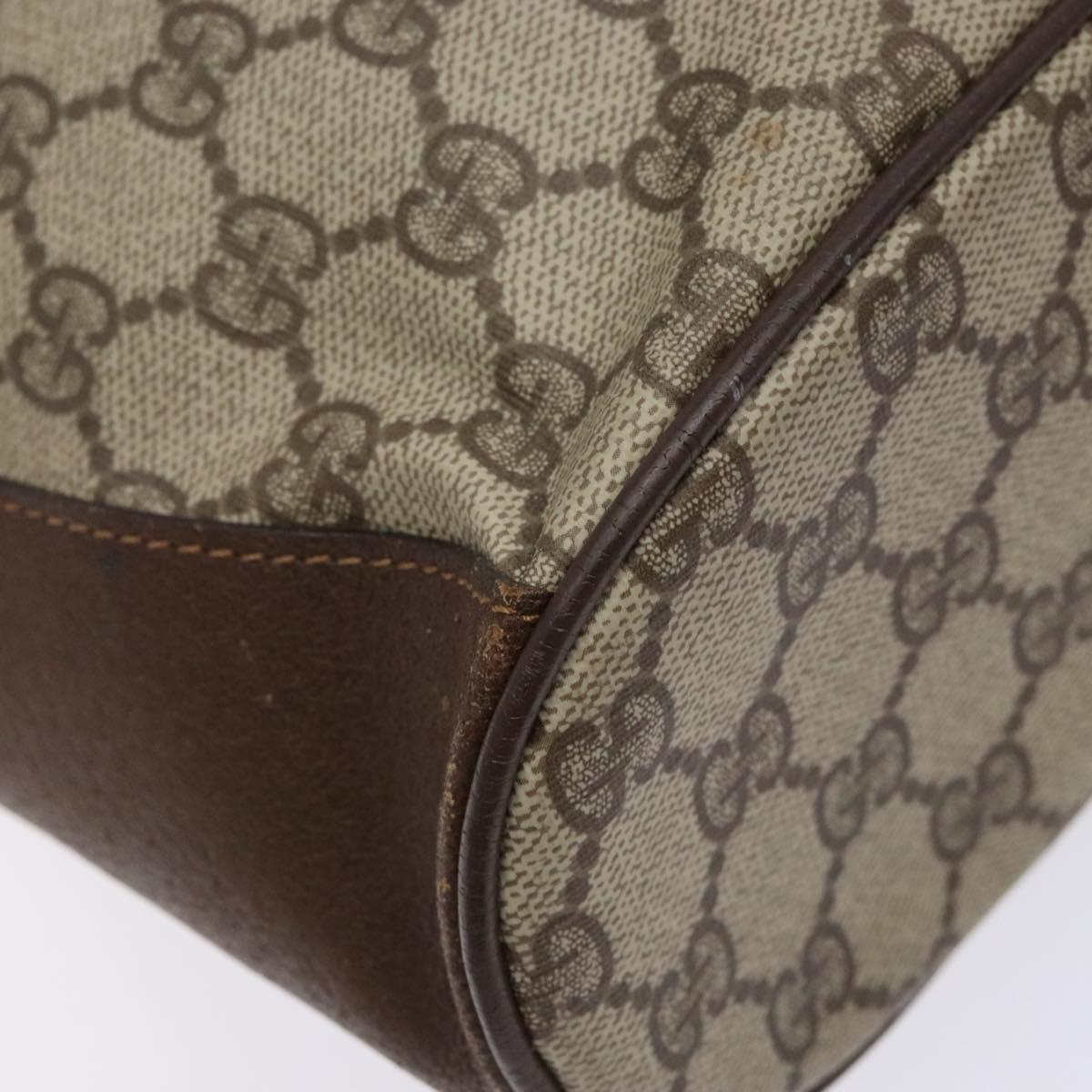 GUCCI GG Supreme Web Sherry Line Shoulder Bag PVC Beige 164 02 034 Auth 140232