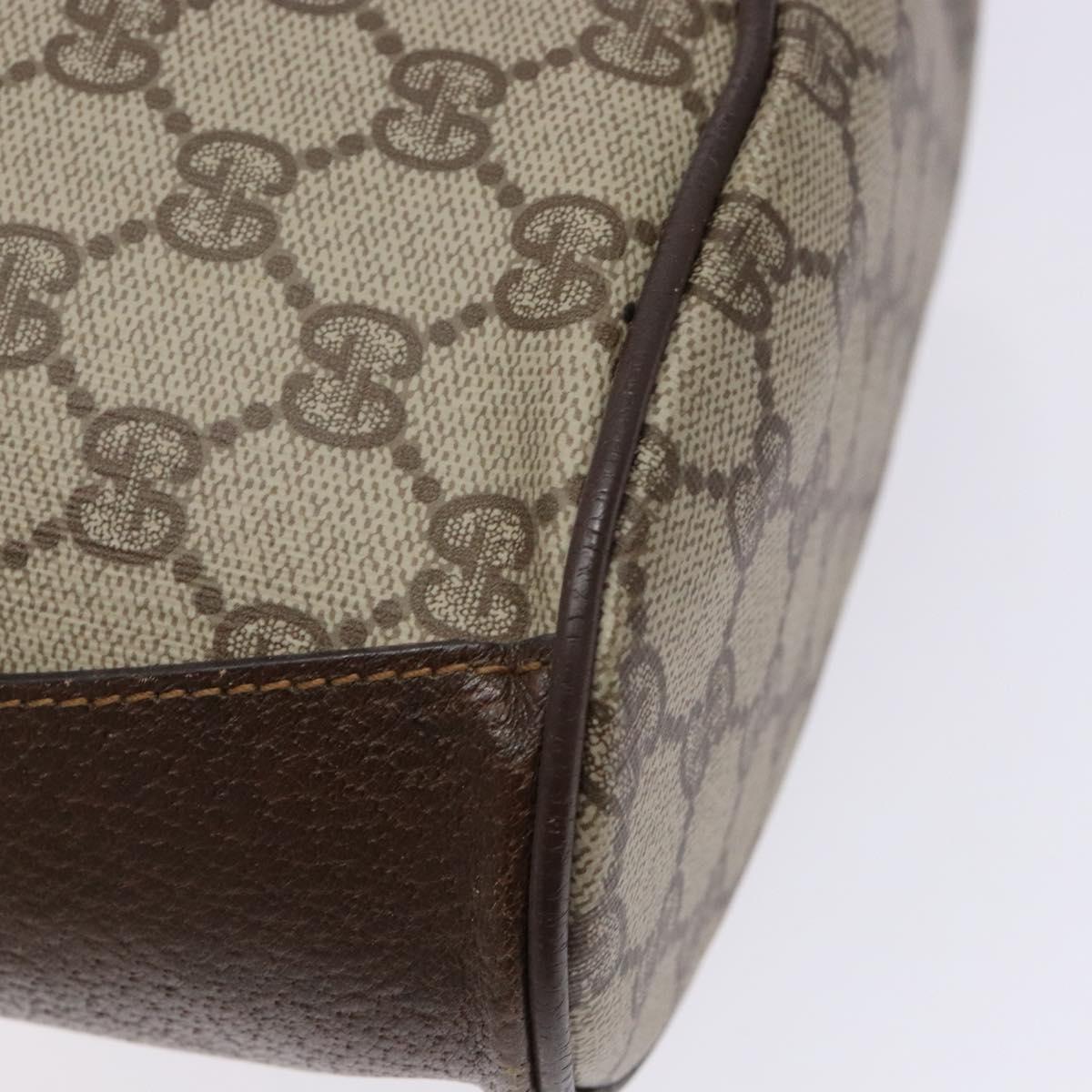GUCCI GG Supreme Web Sherry Line Shoulder Bag PVC Beige 164 02 034 Auth 140232