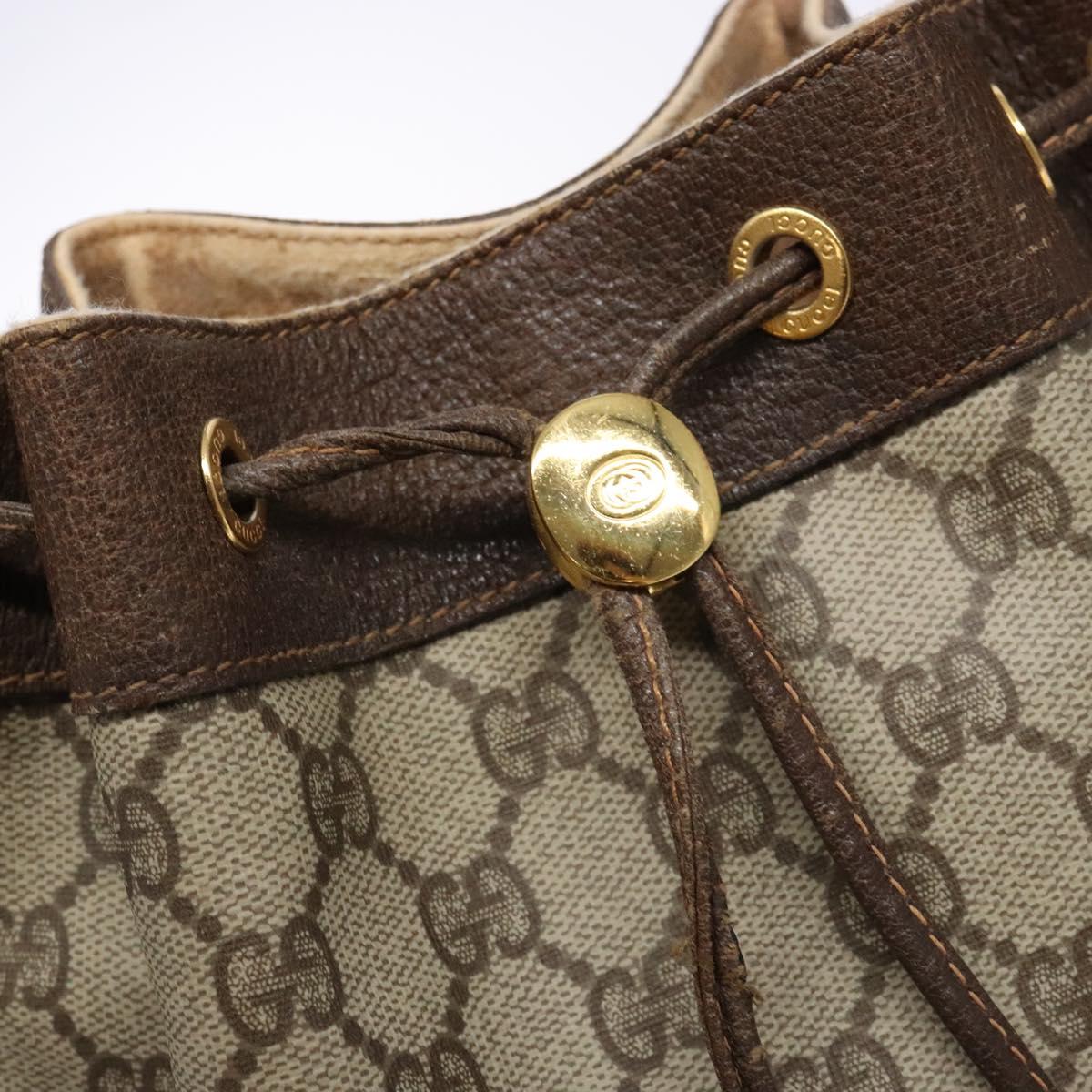 GUCCI GG Supreme Web Sherry Line Shoulder Bag PVC Beige 164 02 034 Auth 140232