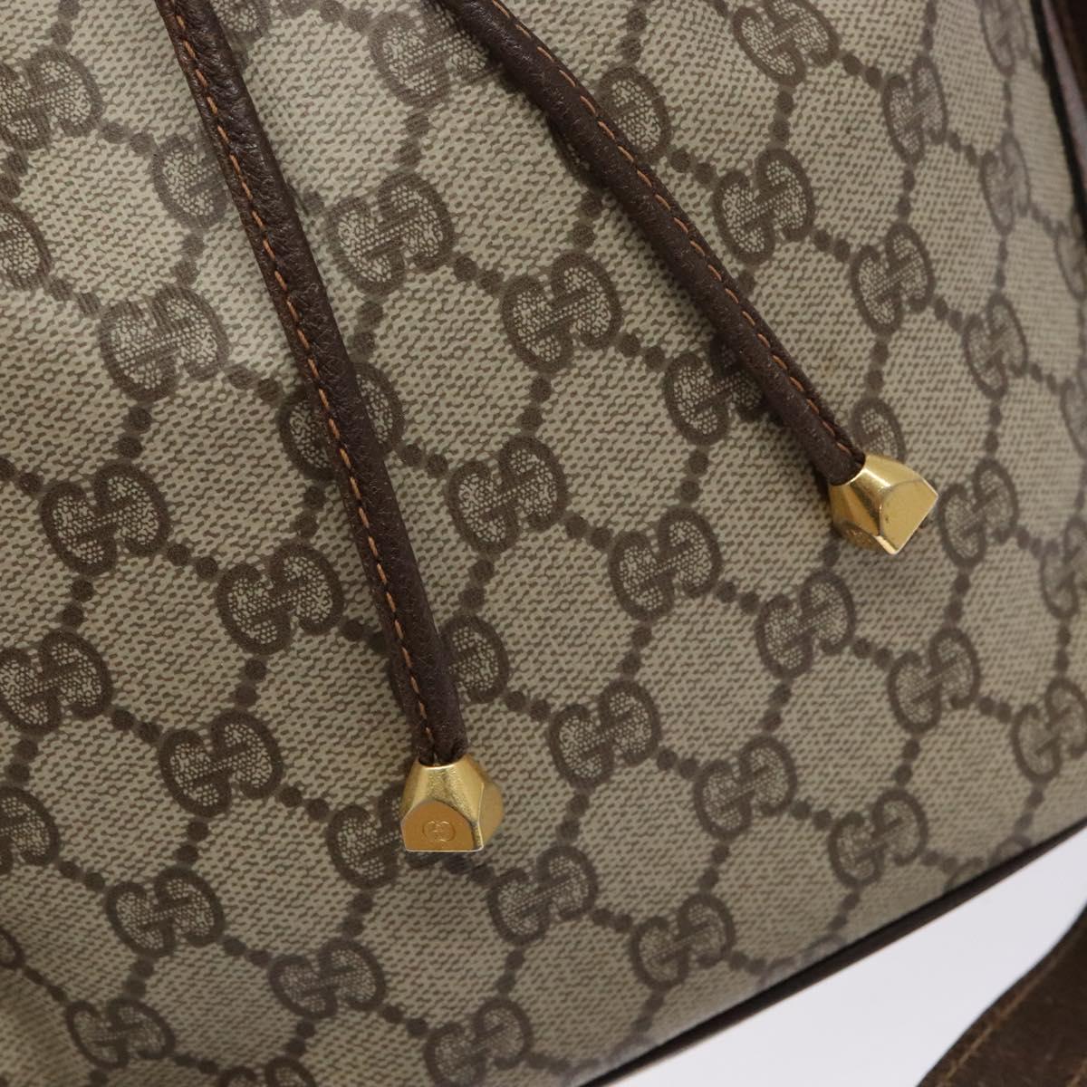 GUCCI GG Supreme Web Sherry Line Shoulder Bag PVC Beige 164 02 034 Auth 140232