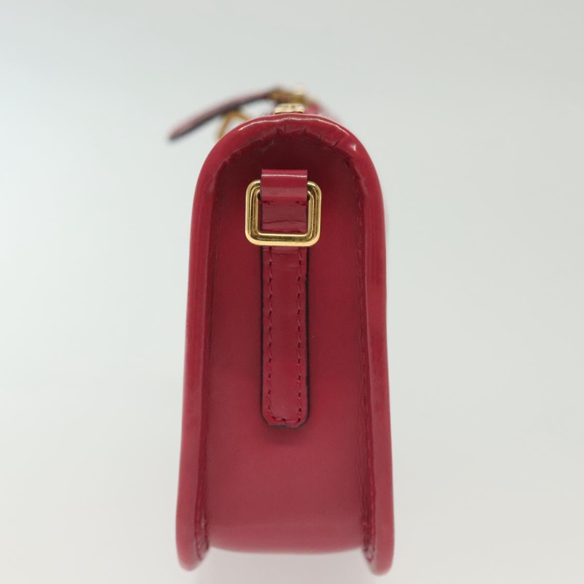 LOEWE Pouch Leather Gold Pink Auth 140238