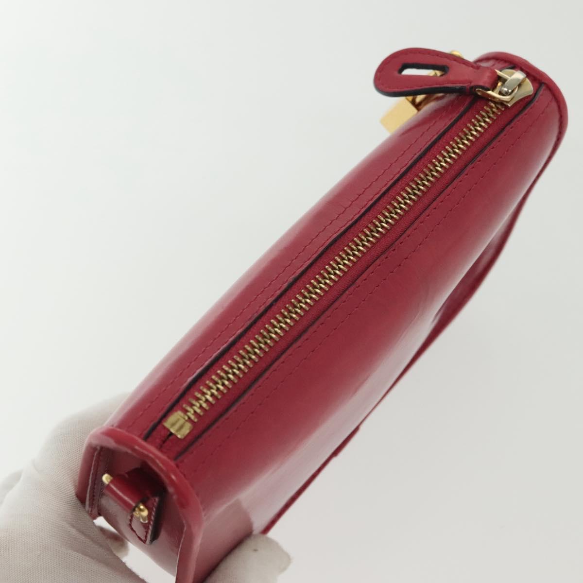 LOEWE Pouch Leather Gold Pink Auth 140238