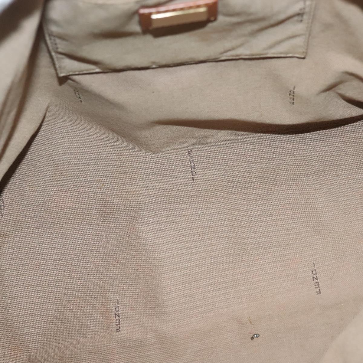 FENDI Zucchino Canvas Tote Bag Beige Gold Auth 140239