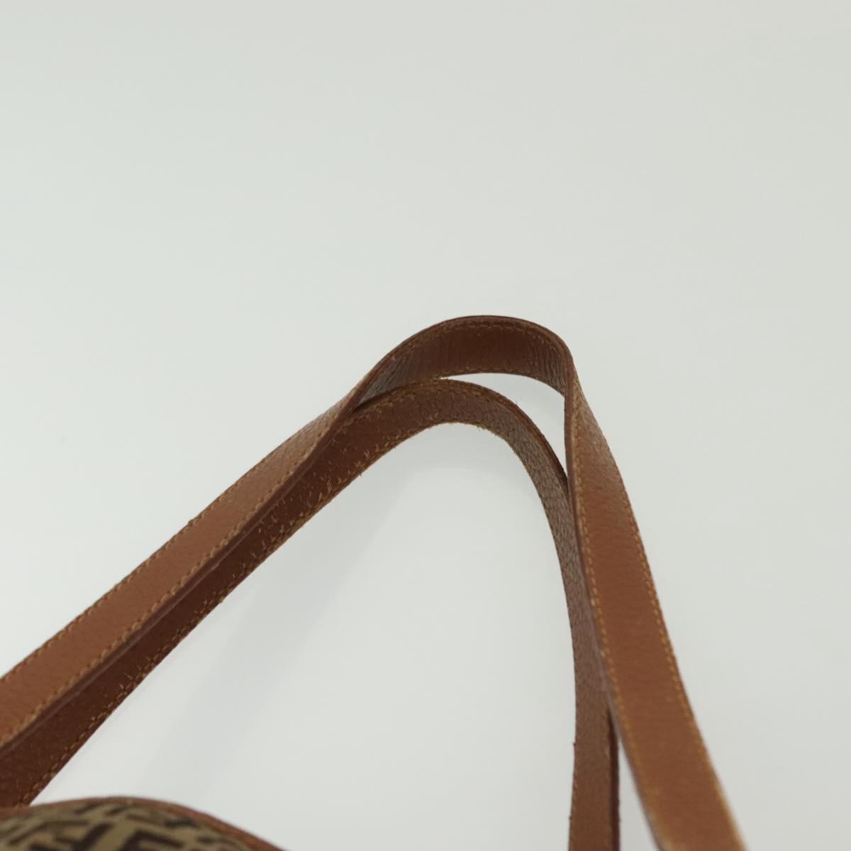 FENDI Zucchino Canvas Tote Bag Beige Gold Auth 140239