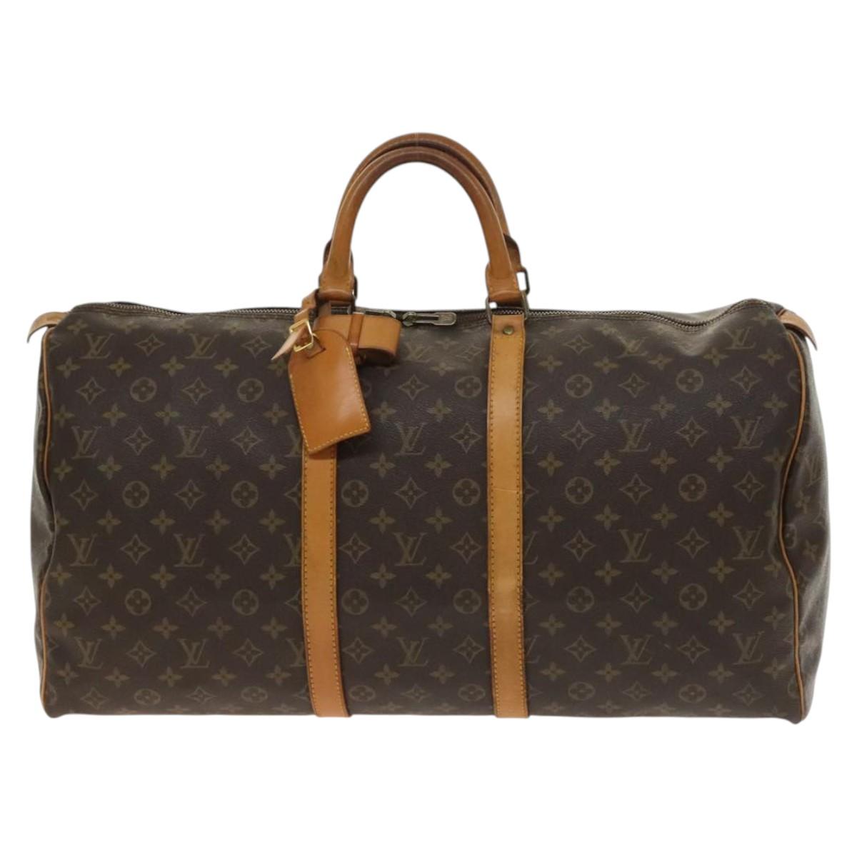 LOUIS VUITTON Monogram Keepall 55 Boston Bag M41424 LV Auth 140252