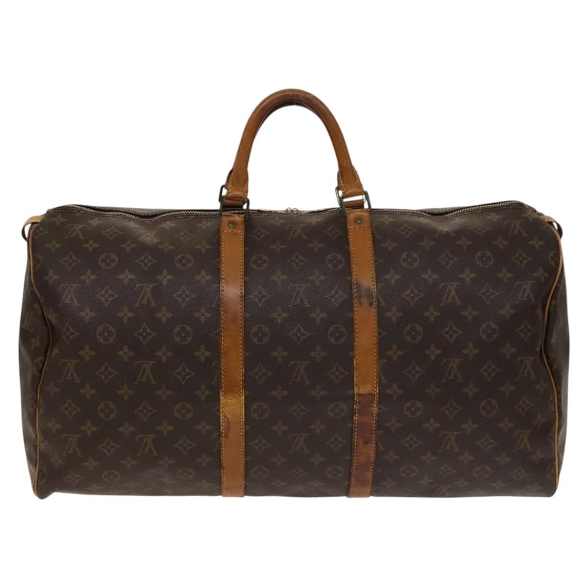 LOUIS VUITTON Monogram Keepall 55 Boston Bag M41424 LV Auth 140260