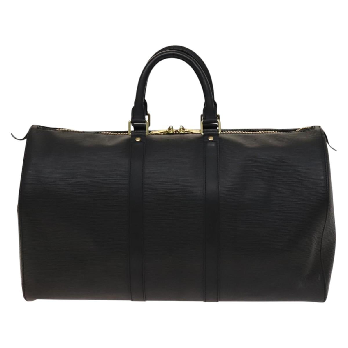 LOUIS VUITTON Epi Keepall 45 Boston Bag Black M42972 LV Auth 140262