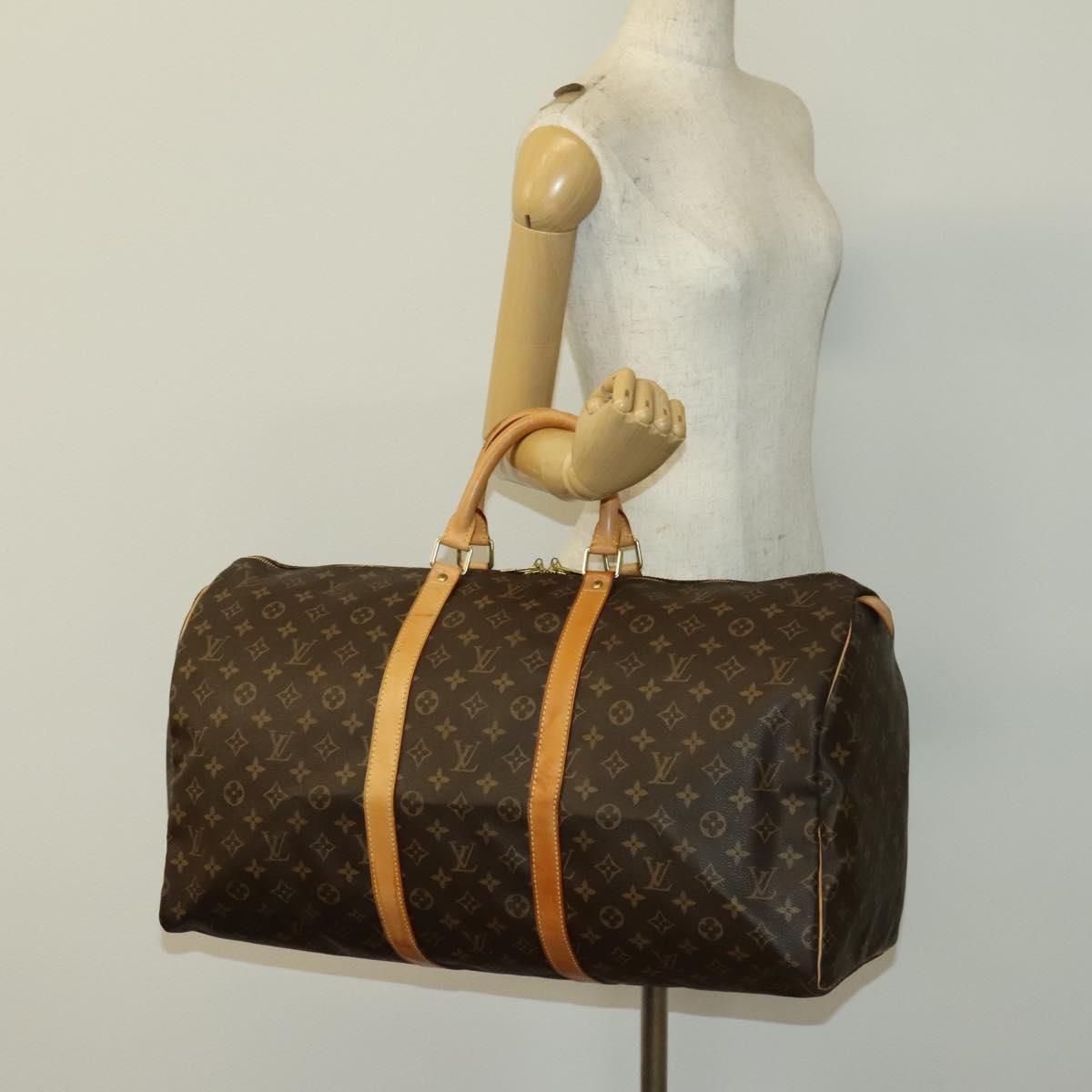 LOUIS VUITTON Monogram Keepall 55 Boston Bag M41424 LV Auth 140304