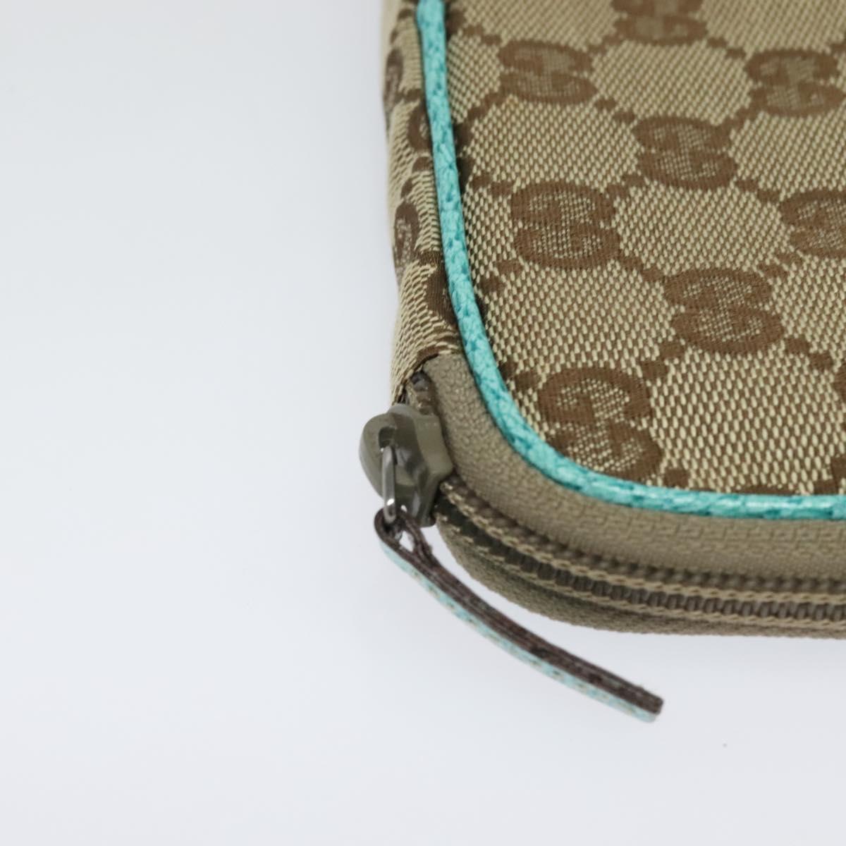GUCCI GG Canvas Shoulder Bag Beige Silver 124616 Auth 140310A