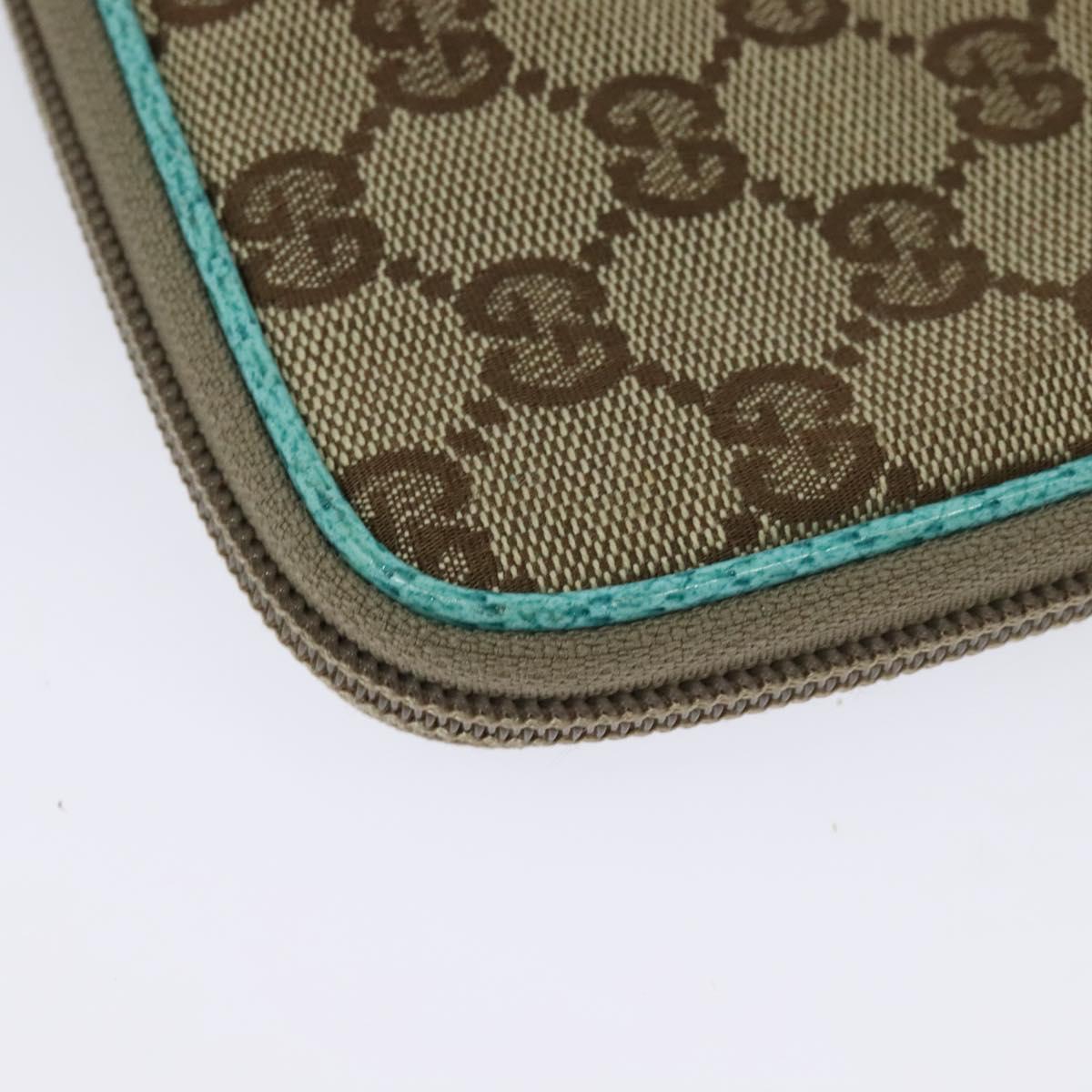 GUCCI GG Canvas Shoulder Bag Beige Silver 124616 Auth 140310A