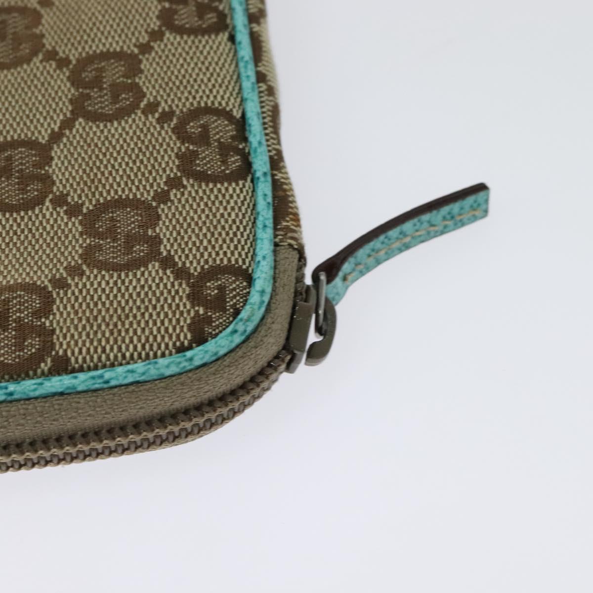 GUCCI GG Canvas Shoulder Bag Beige Silver 124616 Auth 140310A