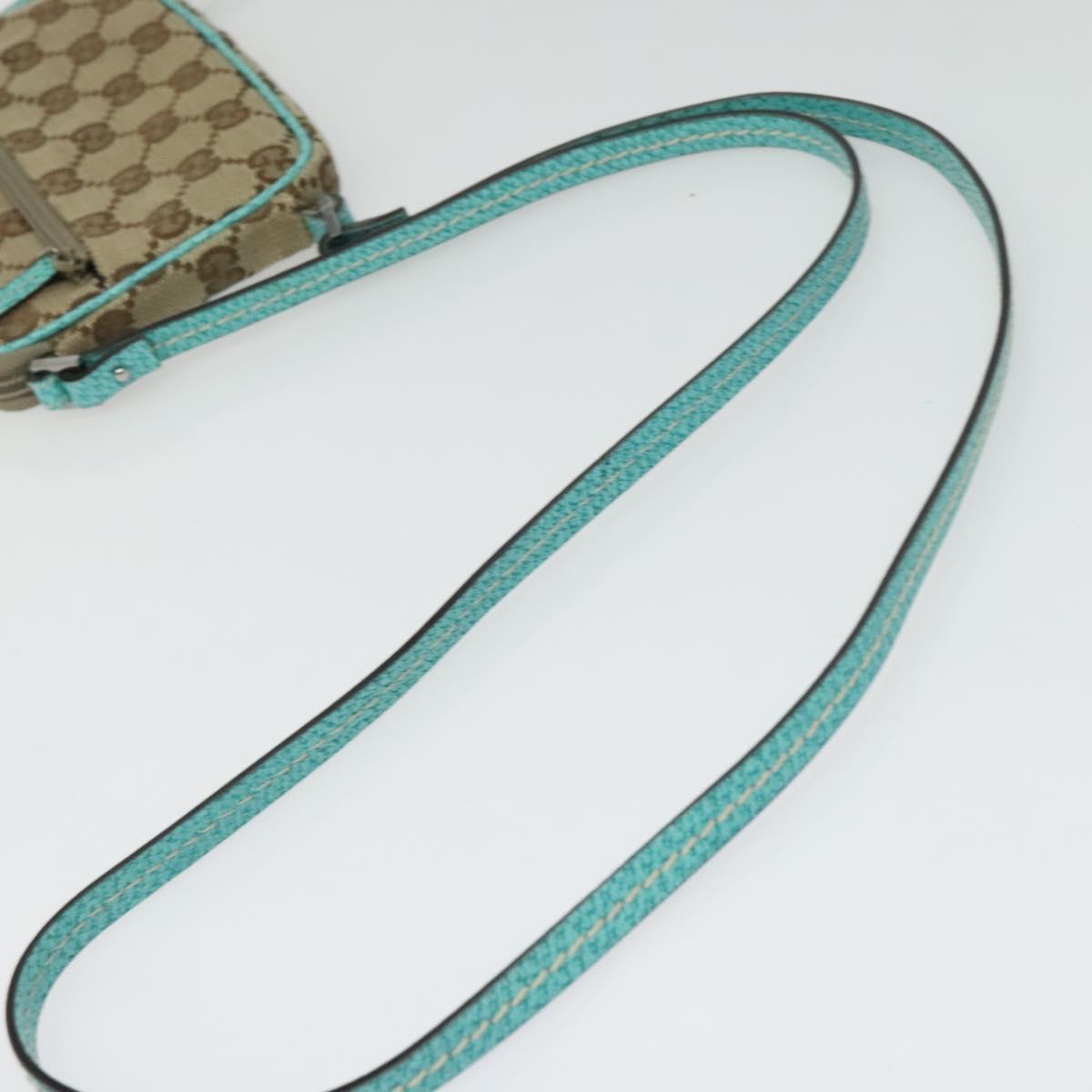 GUCCI GG Canvas Shoulder Bag Beige Silver 124616 Auth 140310A