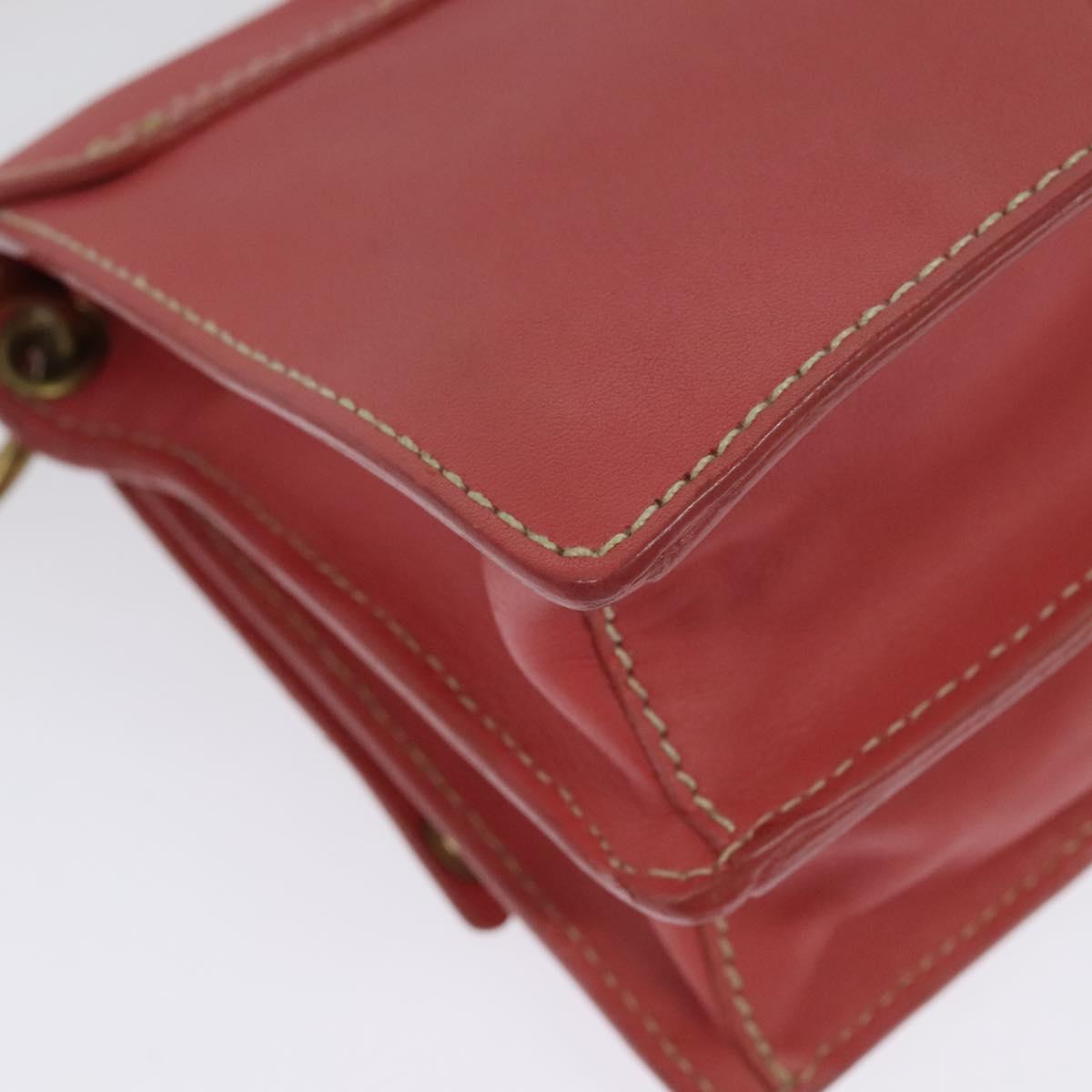 Miu Miu Shoulder Bag Leather Pink Gold Auth 140313