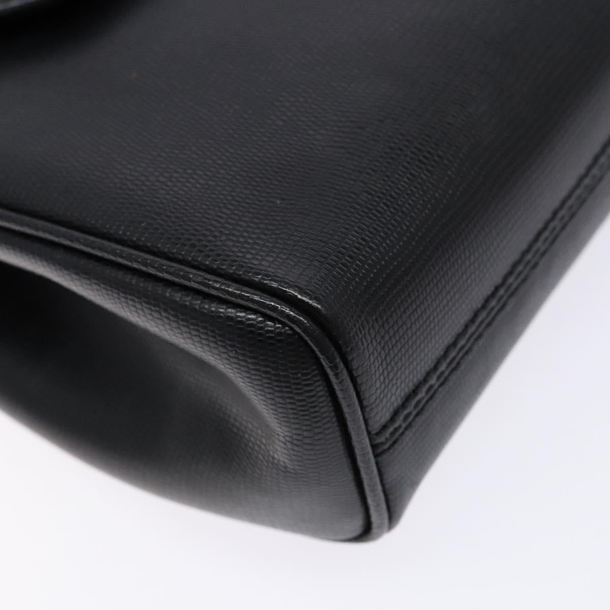 CELINE Shoulder Bag Leather Black Gold Auth 140316