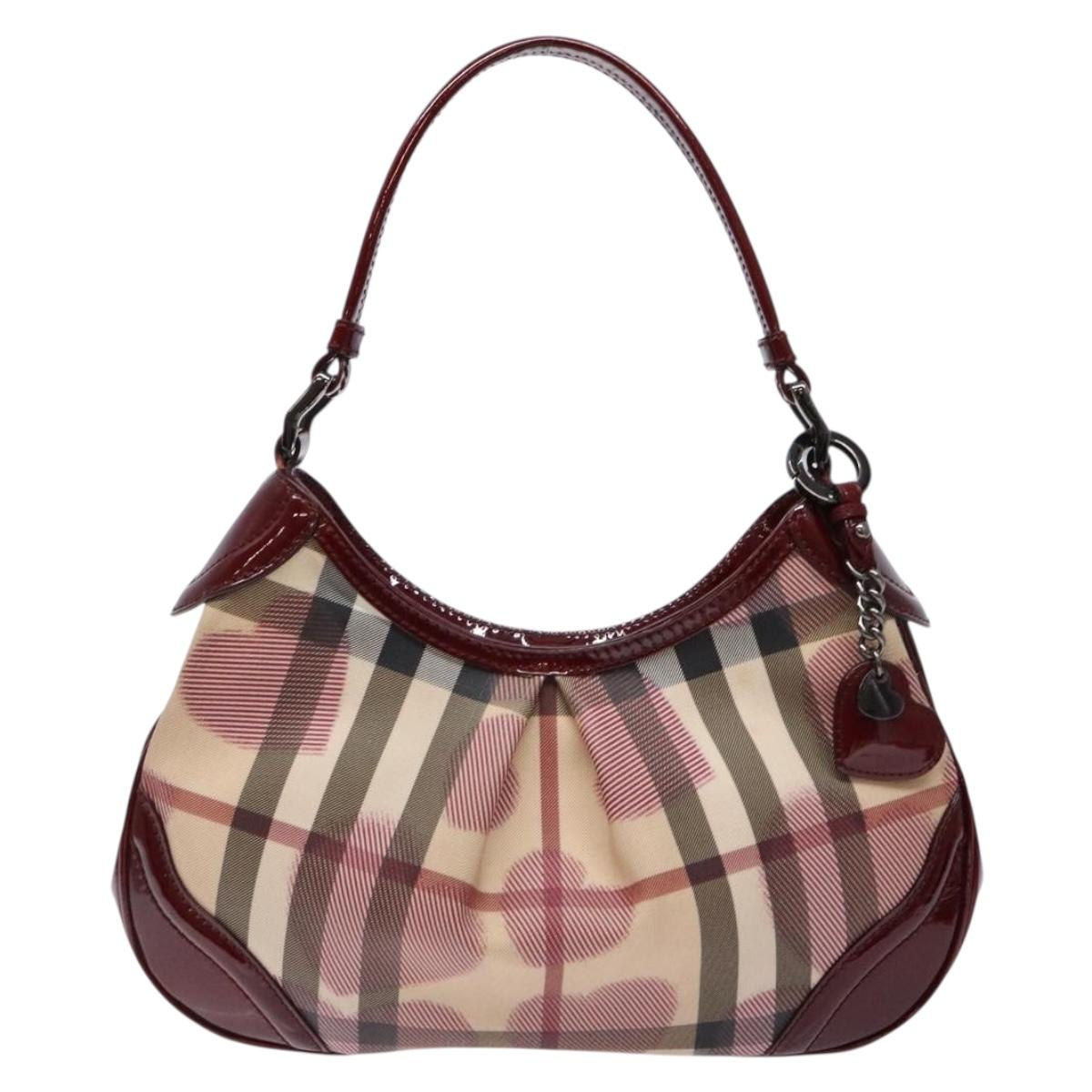 BURBERRY Nova Check Shoulder Bag PVC Beige Auth 140319