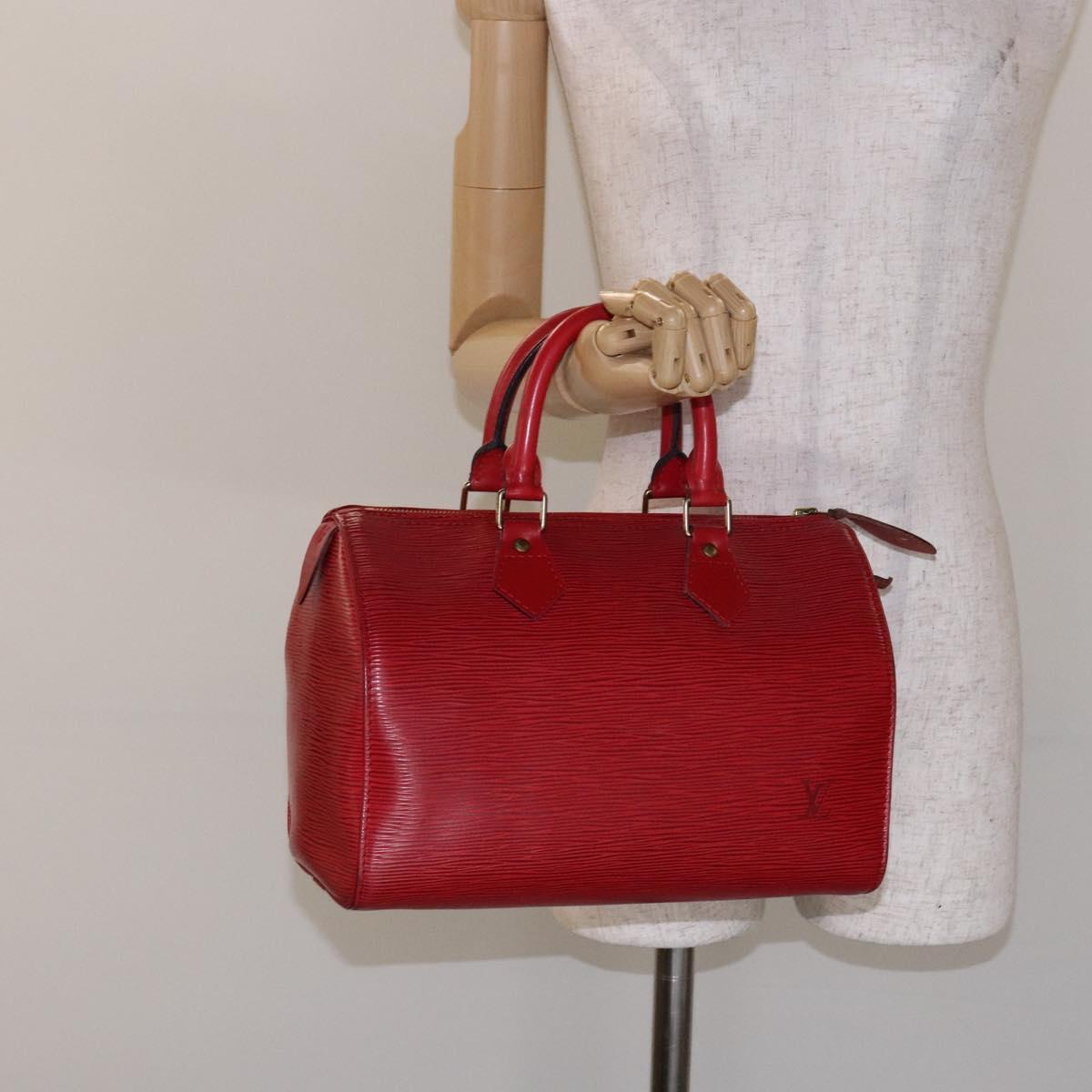 LOUIS VUITTON Epi Speedy 25 Hand Bag Castilian Red M43017 LV Auth 140324