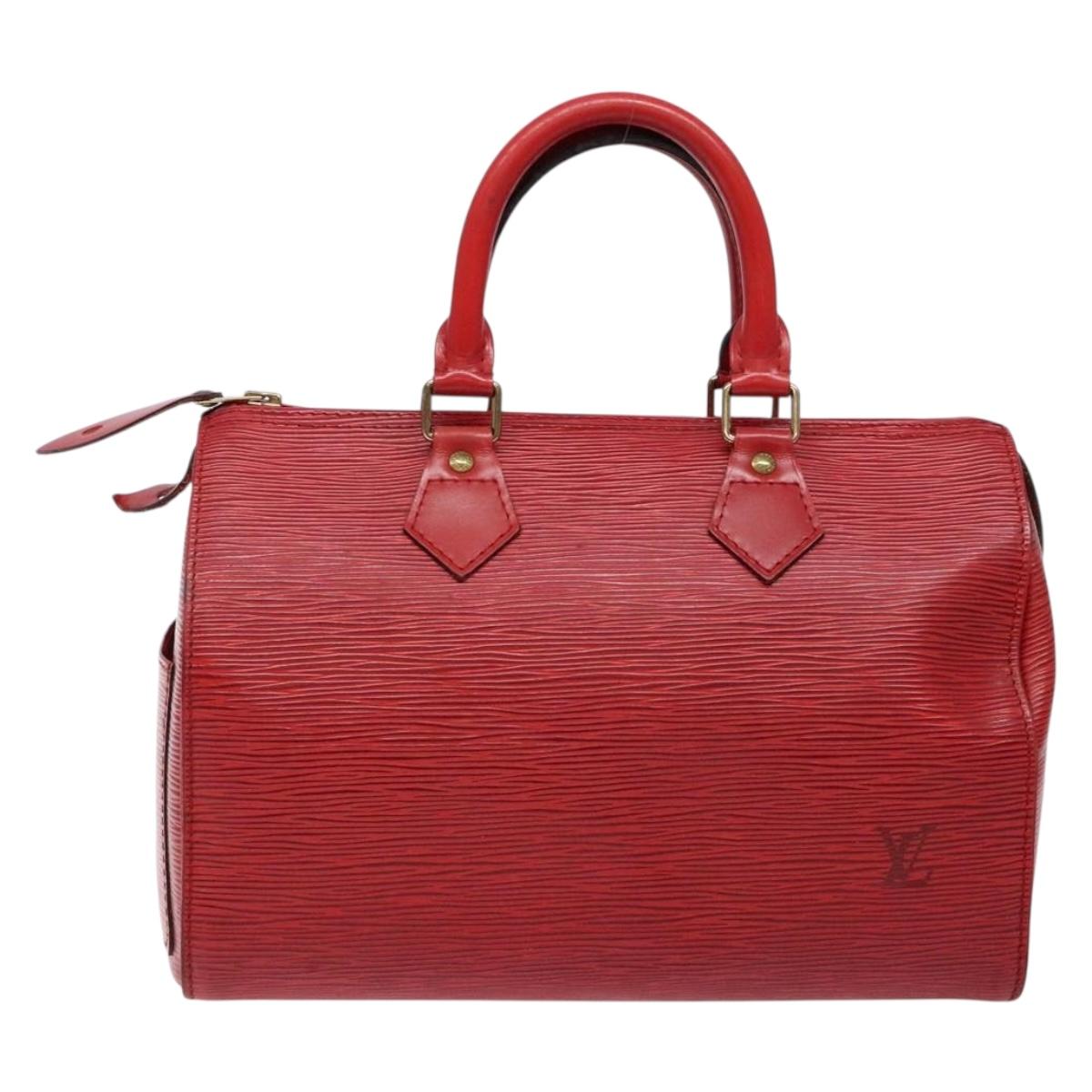 LOUIS VUITTON Epi Speedy 25 Hand Bag Castilian Red M43017 LV Auth 140324