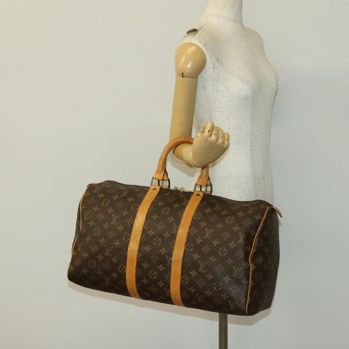 LOUIS VUITTON Monogram Keepall 45 Boston Bag M41428 LV Auth 140333