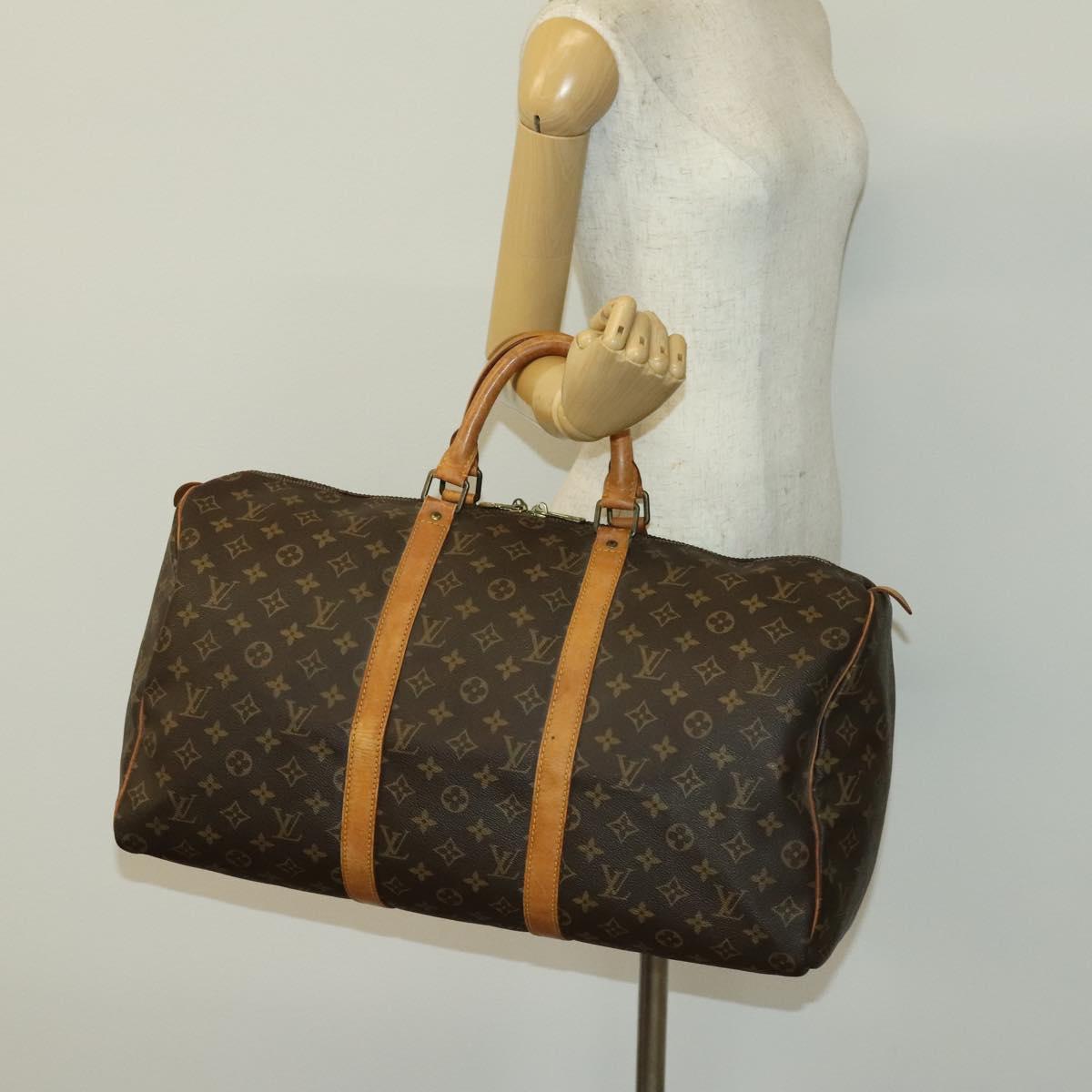 LOUIS VUITTON Monogram Keepall 50 Boston Bag M41426 LV Auth 140334