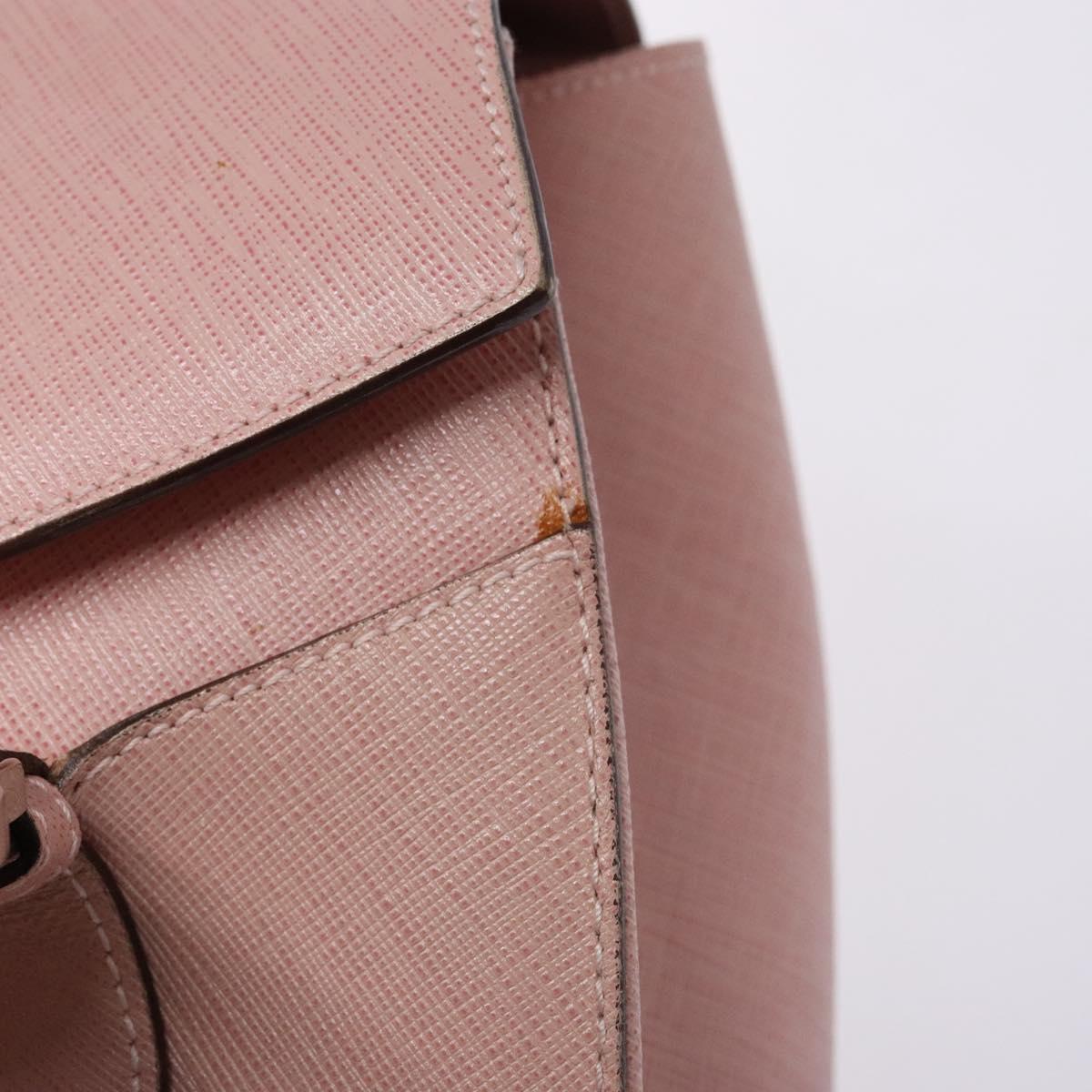 Salvatore Ferragamo Gancini Hand Bag Leather Pink Silver Auth 140343