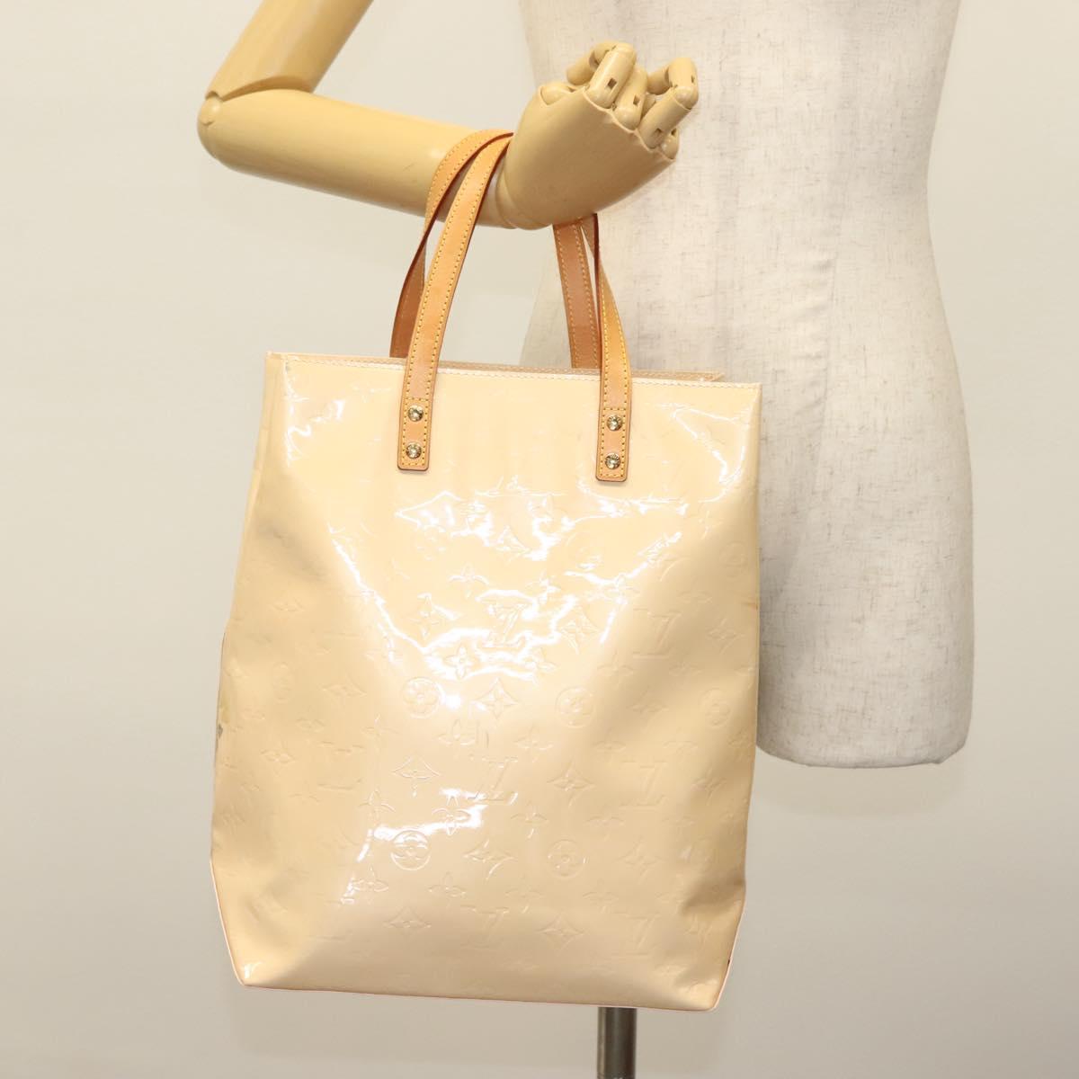 LOUIS VUITTON Vernis Reade MM Hand Bag Marshmallow Pink M91304 LV Auth 140351