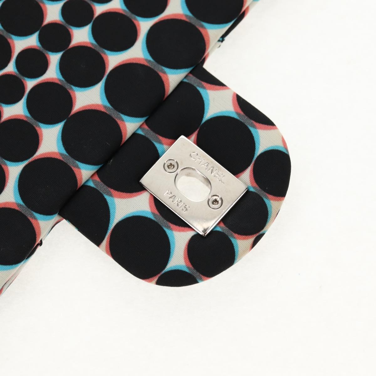 CHANEL Matelasse Chain Shoulder Bag Nylon Black Silver CC Auth 140364M