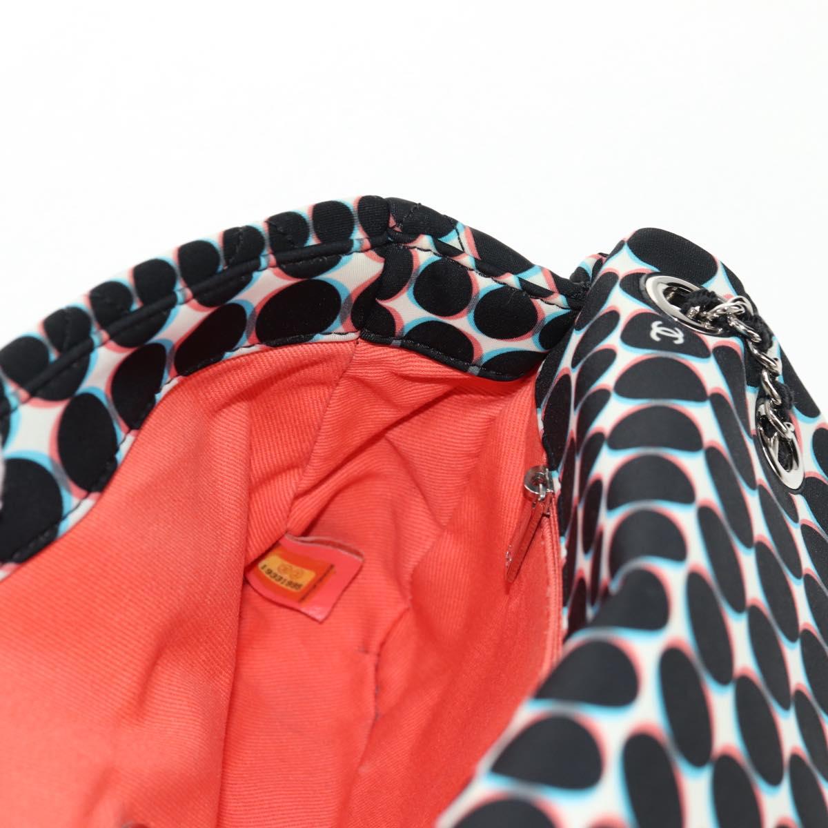 CHANEL Matelasse Chain Shoulder Bag Nylon Black Silver CC Auth 140364M