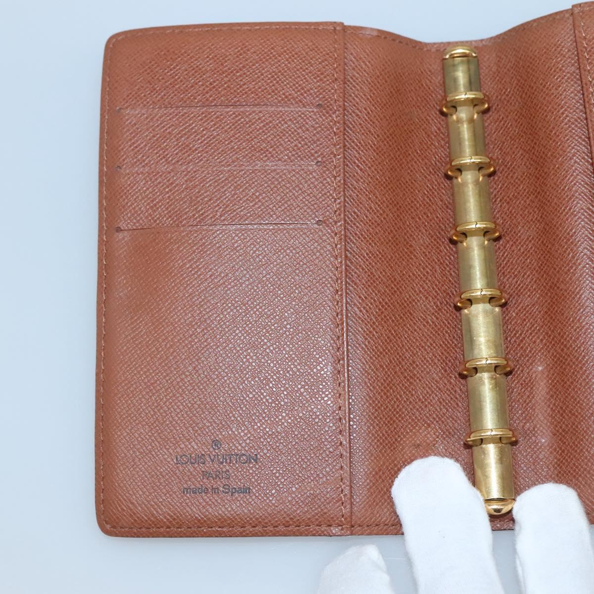 LOUIS VUITTON Monogram Agenda PM Day Planner Cover R20005 LV Auth 140373