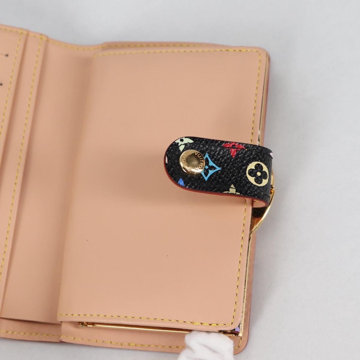 LOUIS VUITTON Multicolor Portefeuille Viennois Wallet Black M92988 Auth 140383V
