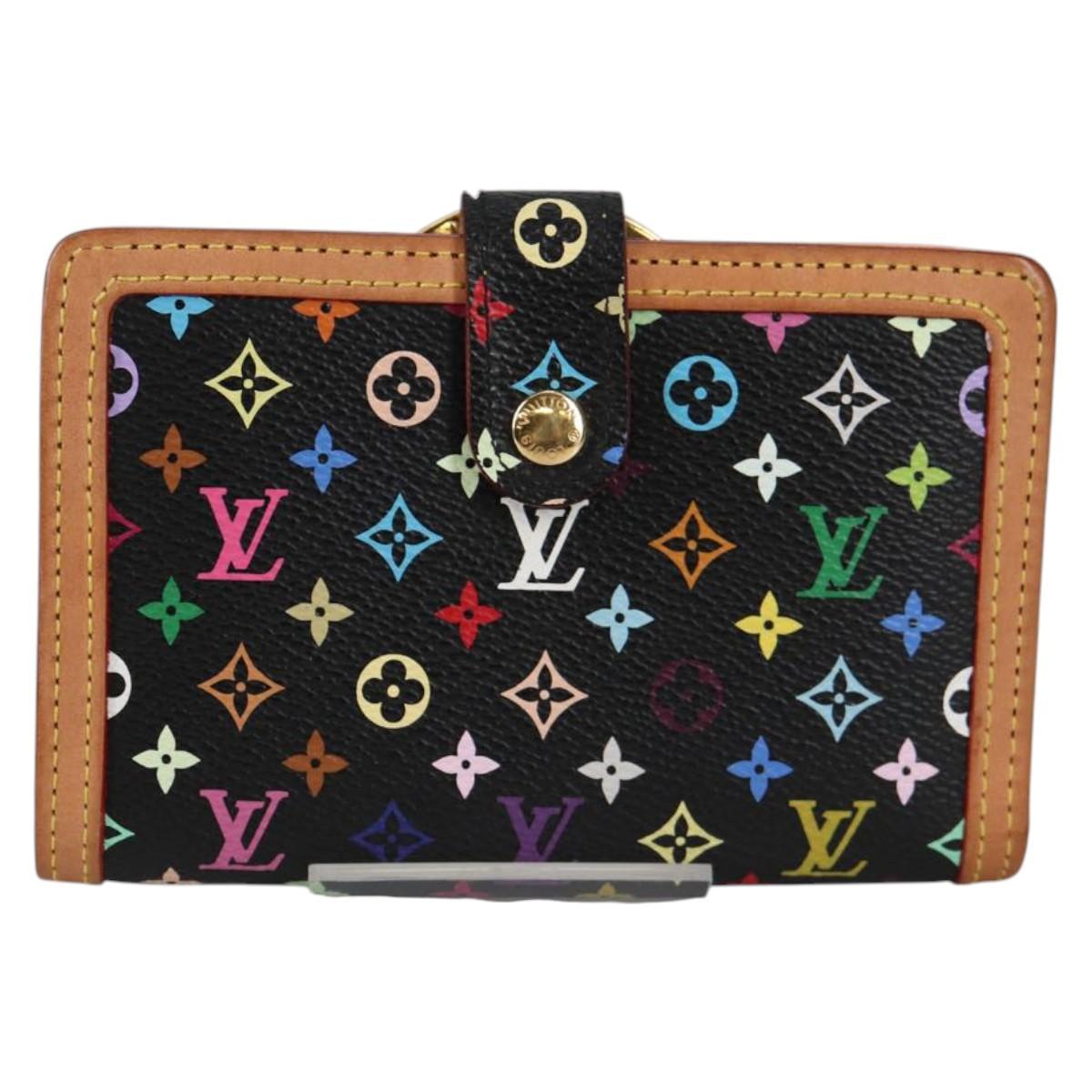 LOUIS VUITTON Multicolor Portefeuille Viennois Wallet Black M92988 Auth 140383V