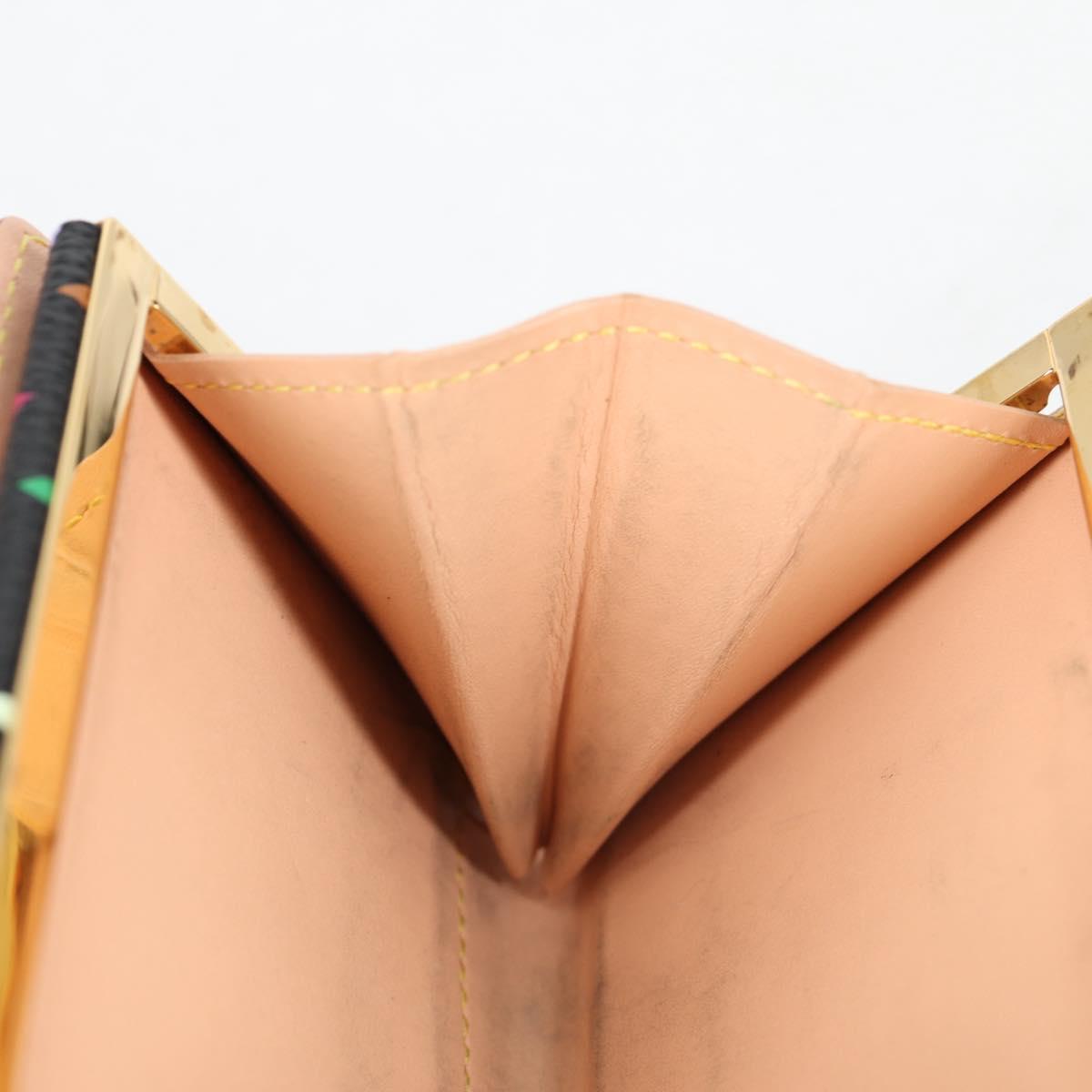 LOUIS VUITTON Multicolor Portefeuille Viennois Wallet Black M92988 Auth 140383V