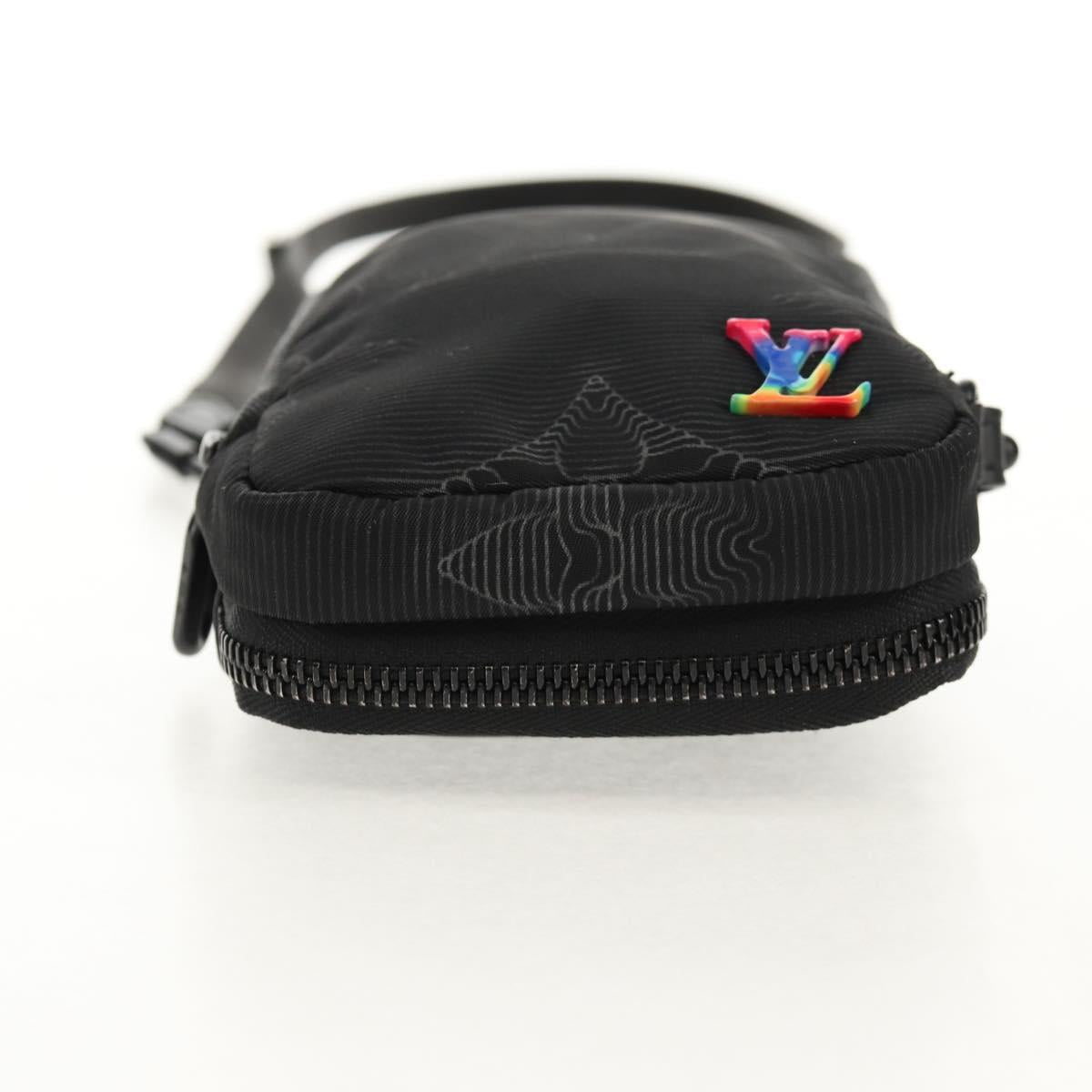 LOUIS VUITTON 3D Monogram Double Phone Pouch Black M80141 LV Auth 140387SM