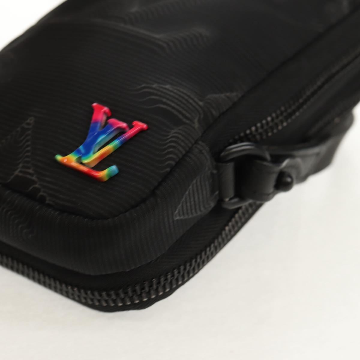 LOUIS VUITTON 3D Monogram Double Phone Pouch Black M80141 LV Auth 140387M