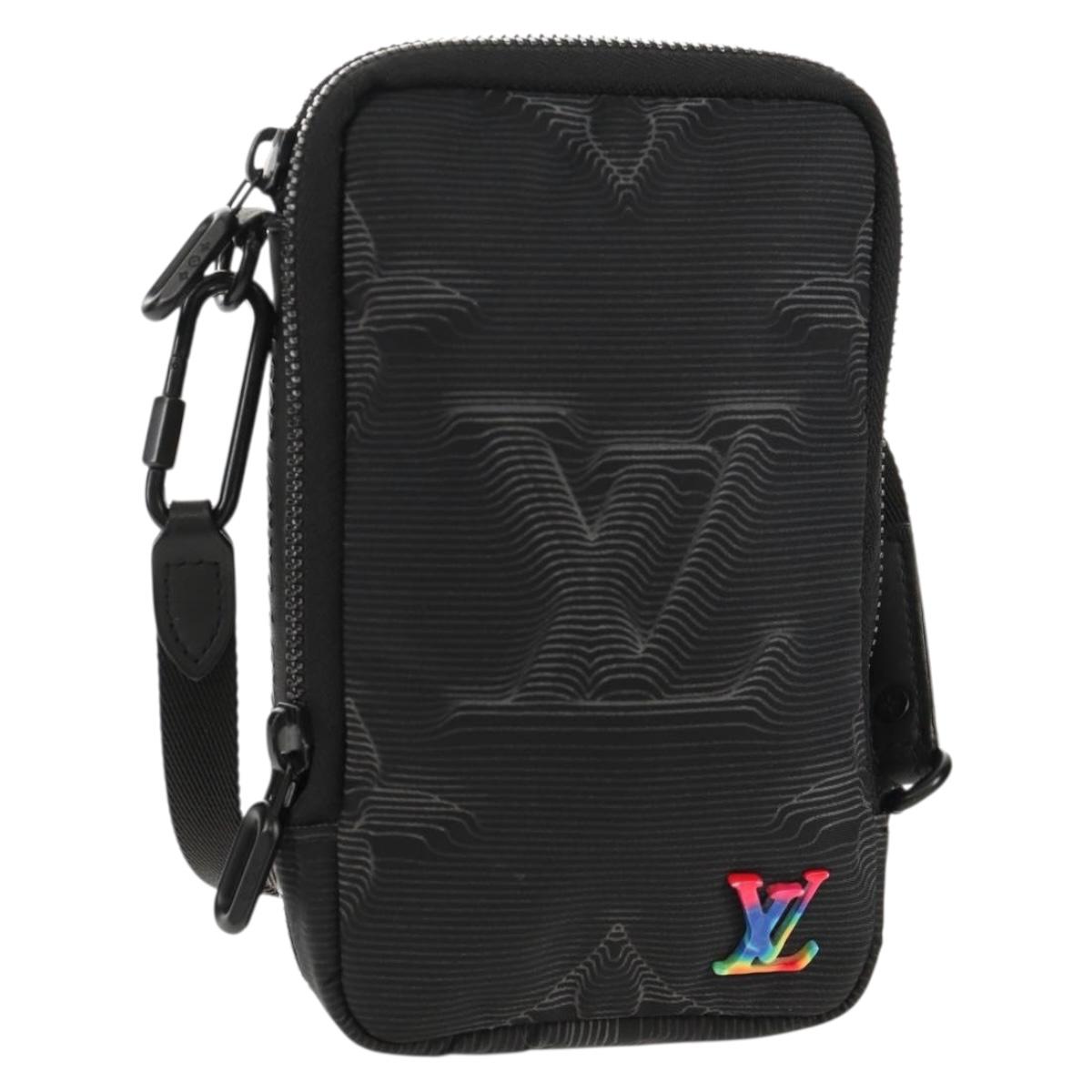 LOUIS VUITTON 3D Monogram Double Phone Pouch Black M80141 LV Auth 140387SM