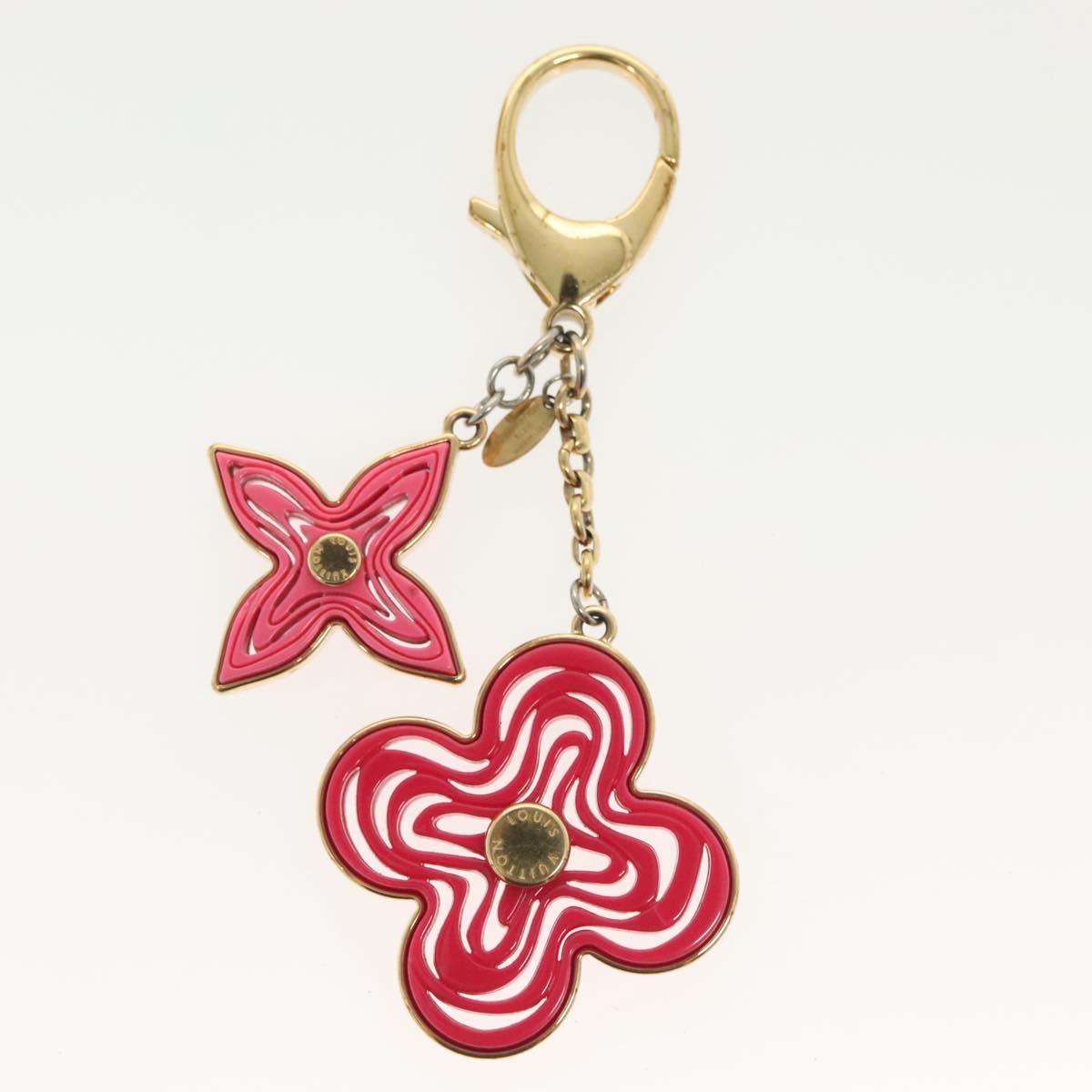 LOUIS VUITTON Bijoux Sac Knife Key Holder metal Gold Red M66913 LV Auth 140395