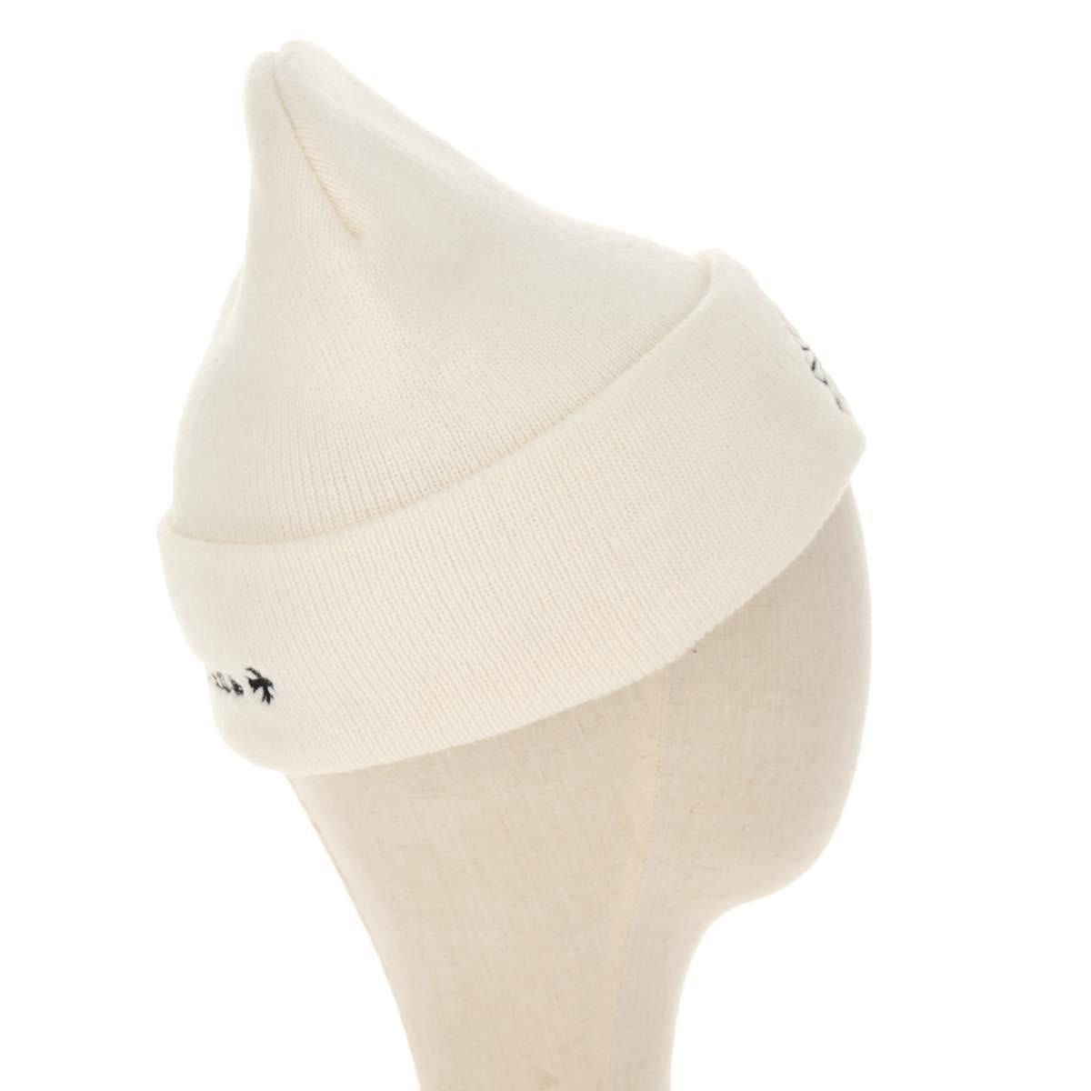 Chrome Hearts CH Plus Stitch Acrylic Beanie Cap Acrylic White Auth 140399M
