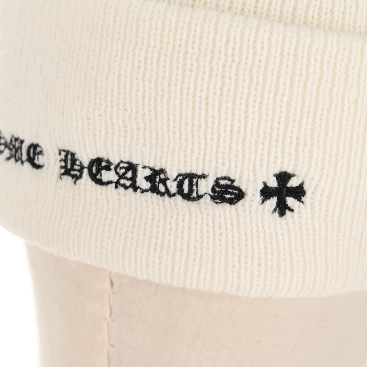 Chrome Hearts CH Plus Stitch Acrylic Beanie Cap Acrylic White Auth 140399M