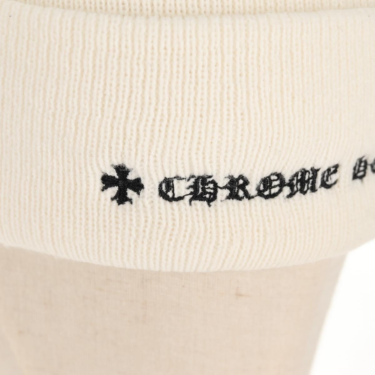 Chrome Hearts CH Plus Stitch Acrylic Beanie Cap Acrylic White Auth 140399M