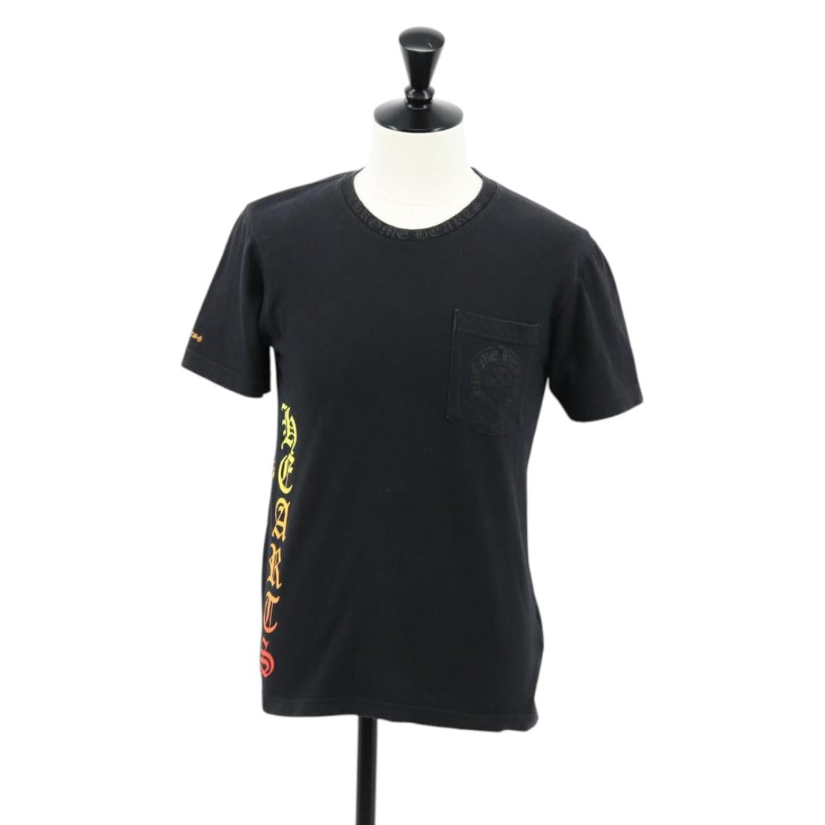 Chrome Hearts Neck Side Logo Horseshoe T-shirt Cotton Black Auth 140402M